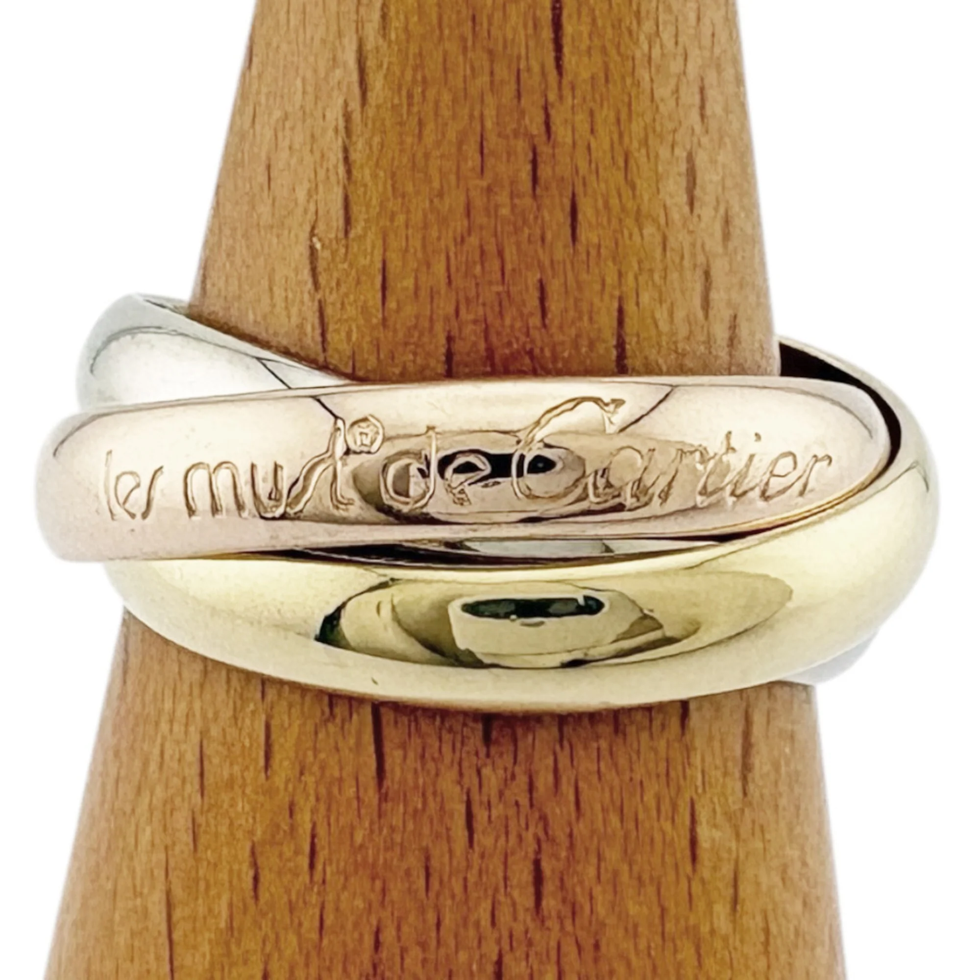 Vendome Louis Cartier Band Ring 18K Tricolor Gold
