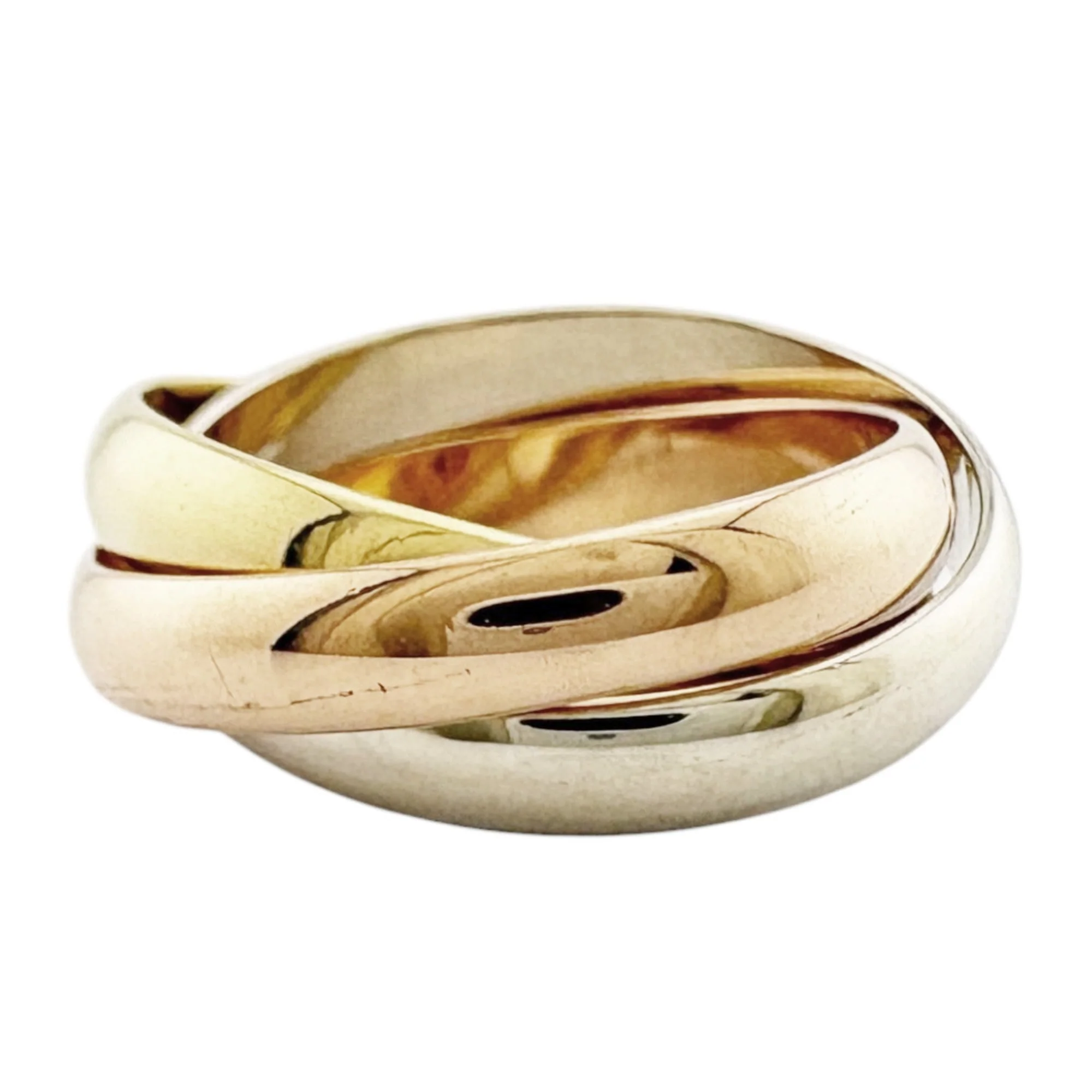 Vendome Louis Cartier Band Ring 18K Tricolor Gold - Image 5