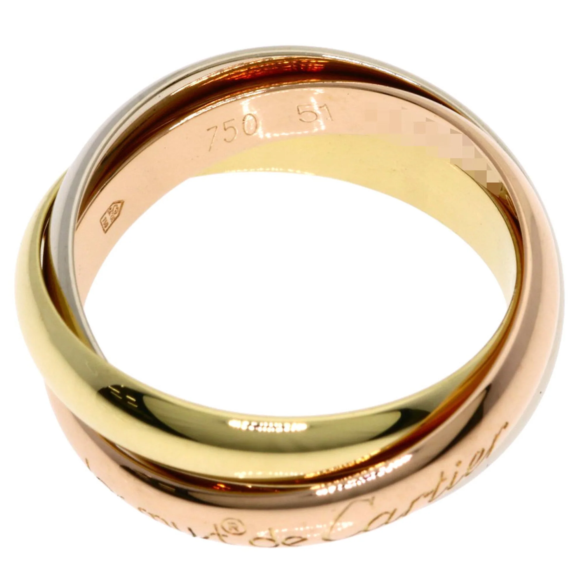 Vendome Louis Cartier Band Ring 18K Tricolor Gold - Image 3