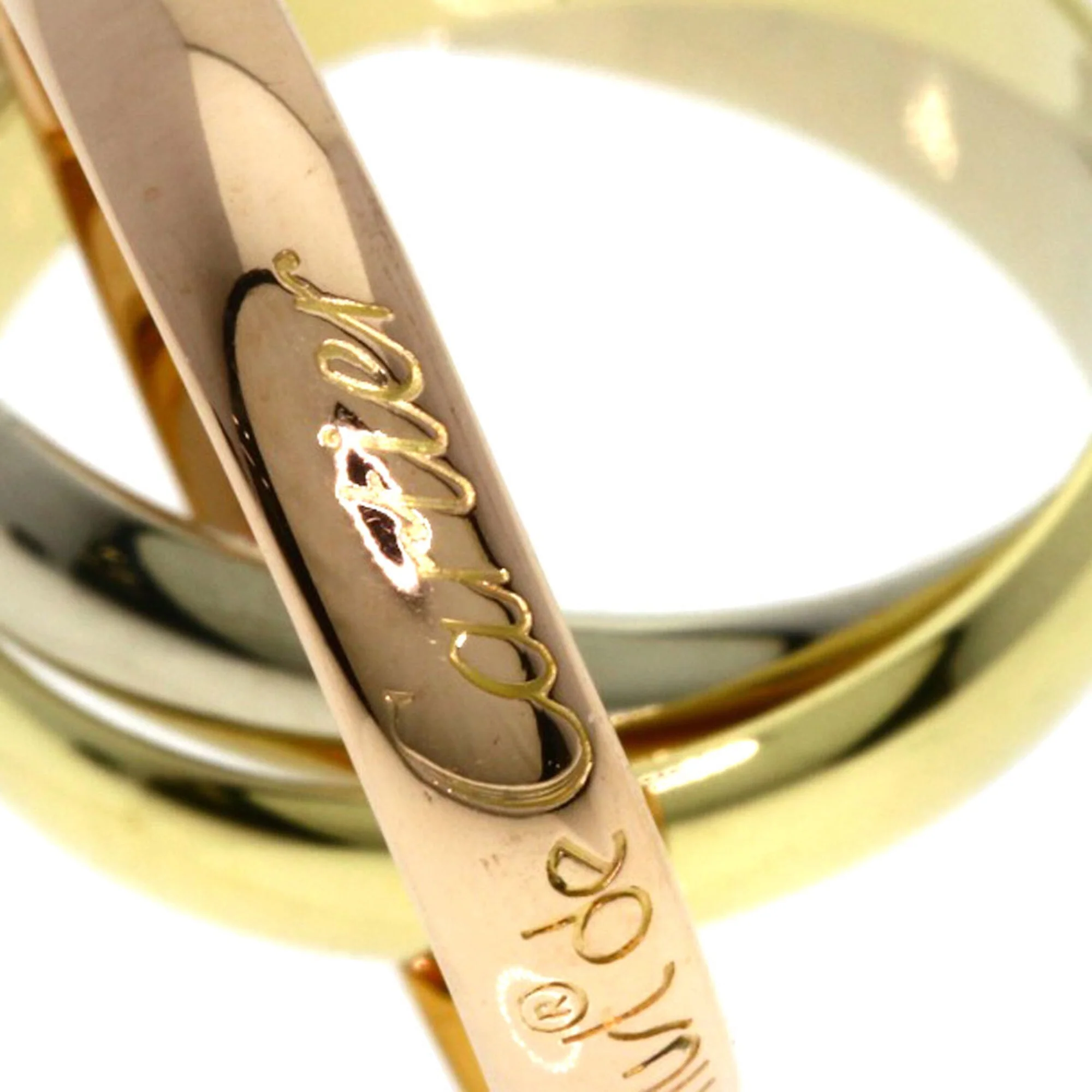 Vendome Louis Cartier Band Ring 18K Tricolor Gold - Image 5