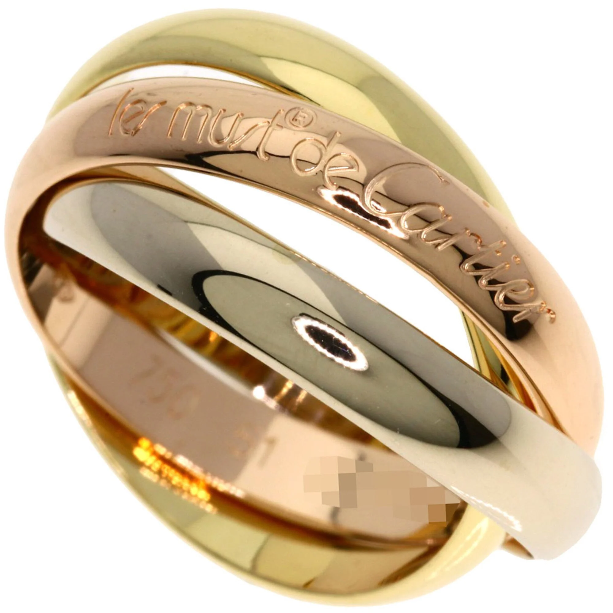 Vendome Louis Cartier Band Ring 18K Tricolor Gold