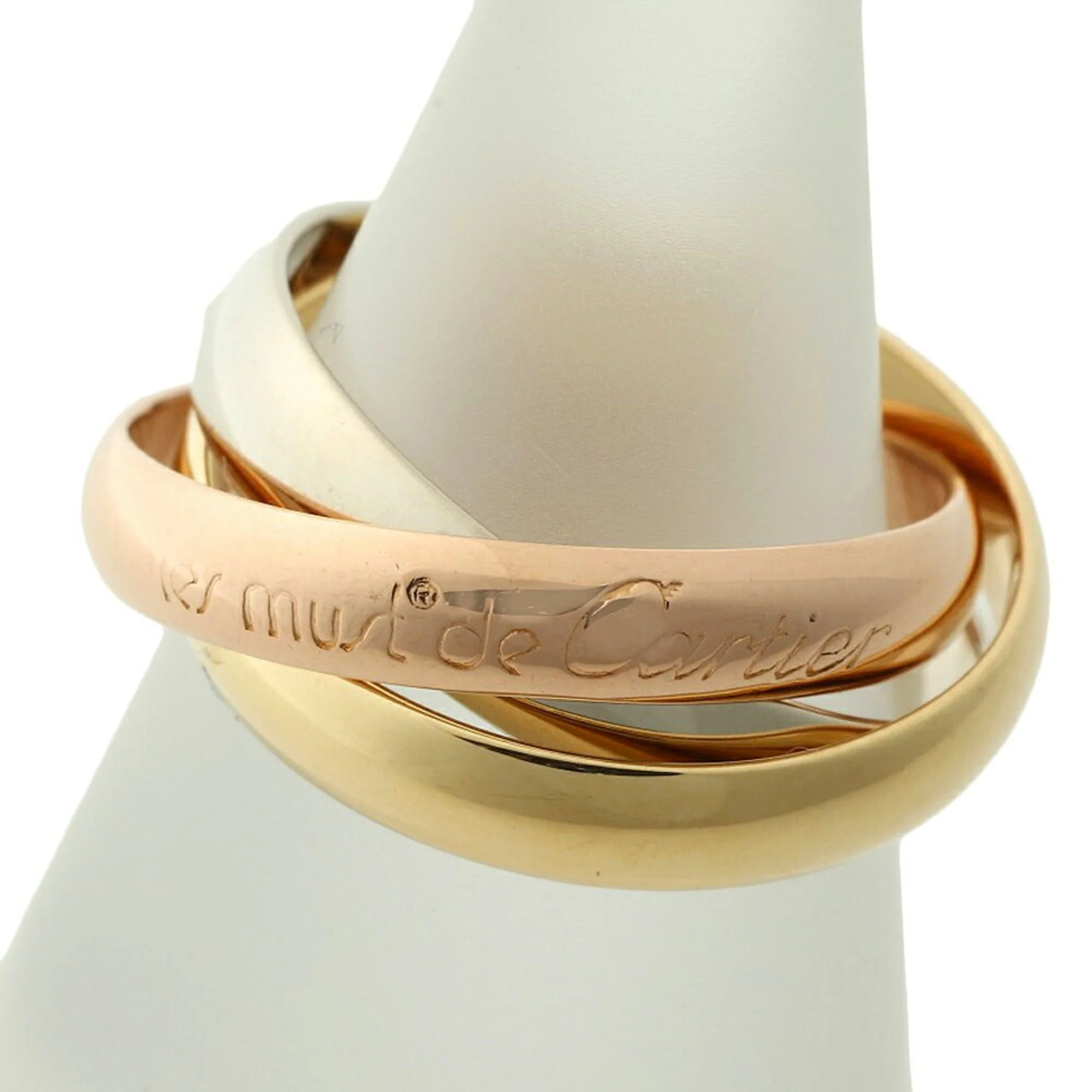 Vendome Louis Cartier Band Ring 18K Tricolor Gold