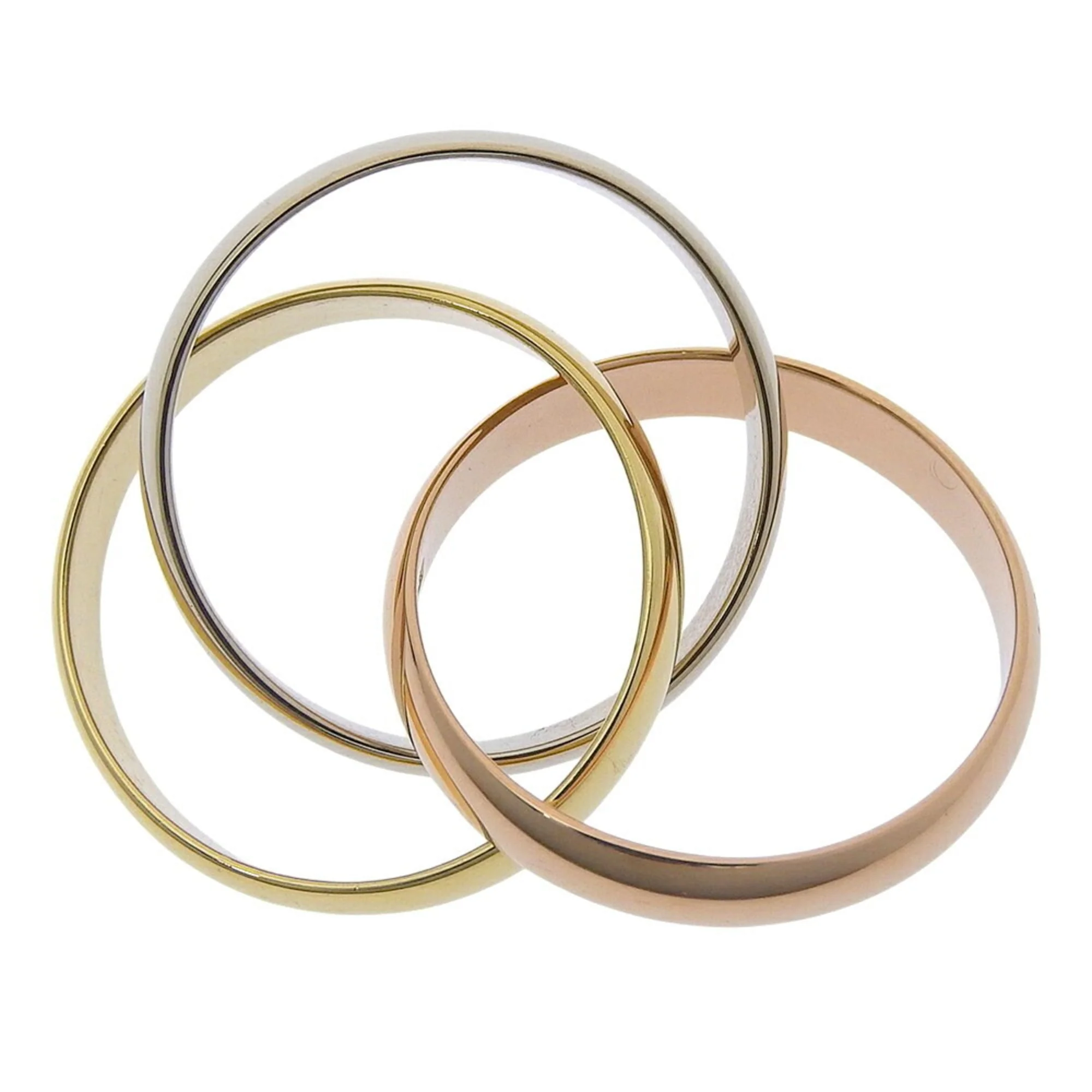 Vendome Louis Cartier Band Ring 18K Tricolor Gold - Image 3
