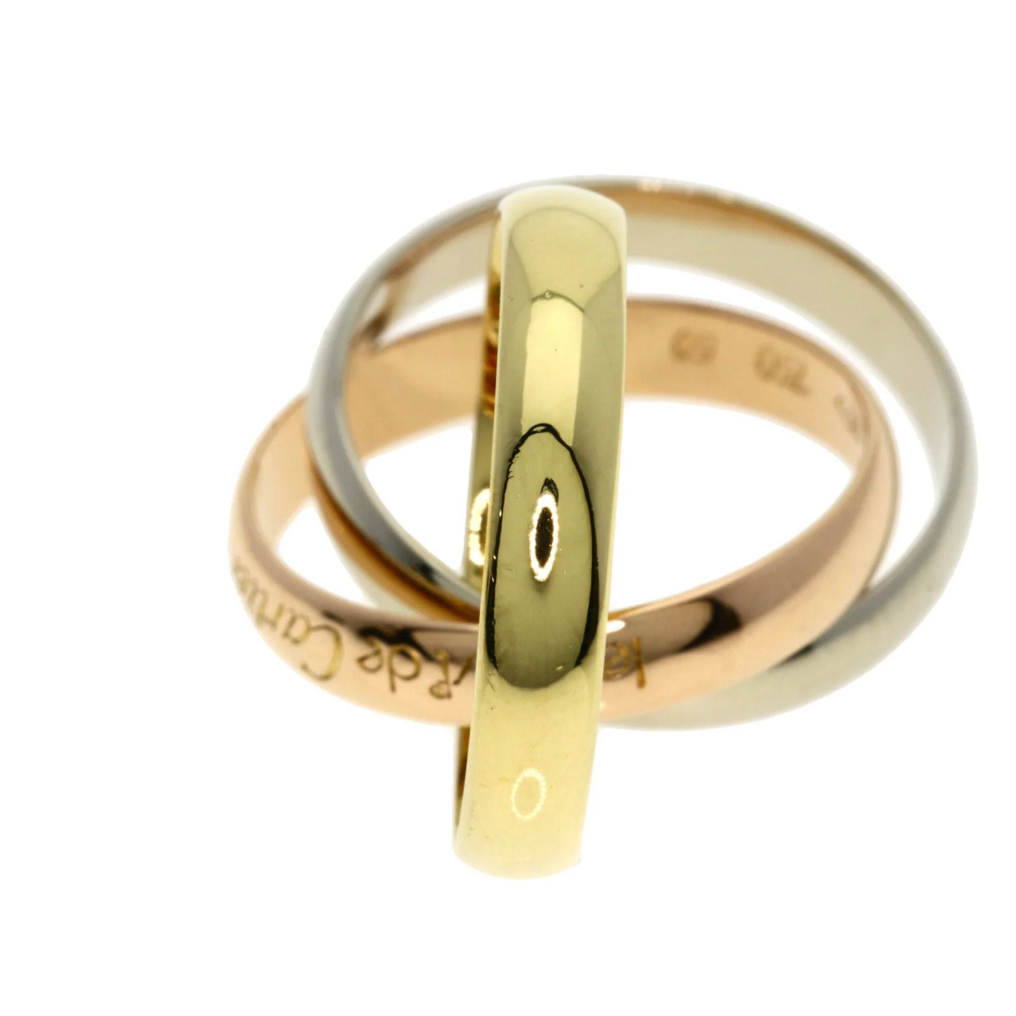 Vendome Louis Cartier Band Ring 18K Tricolor Gold - Image 7