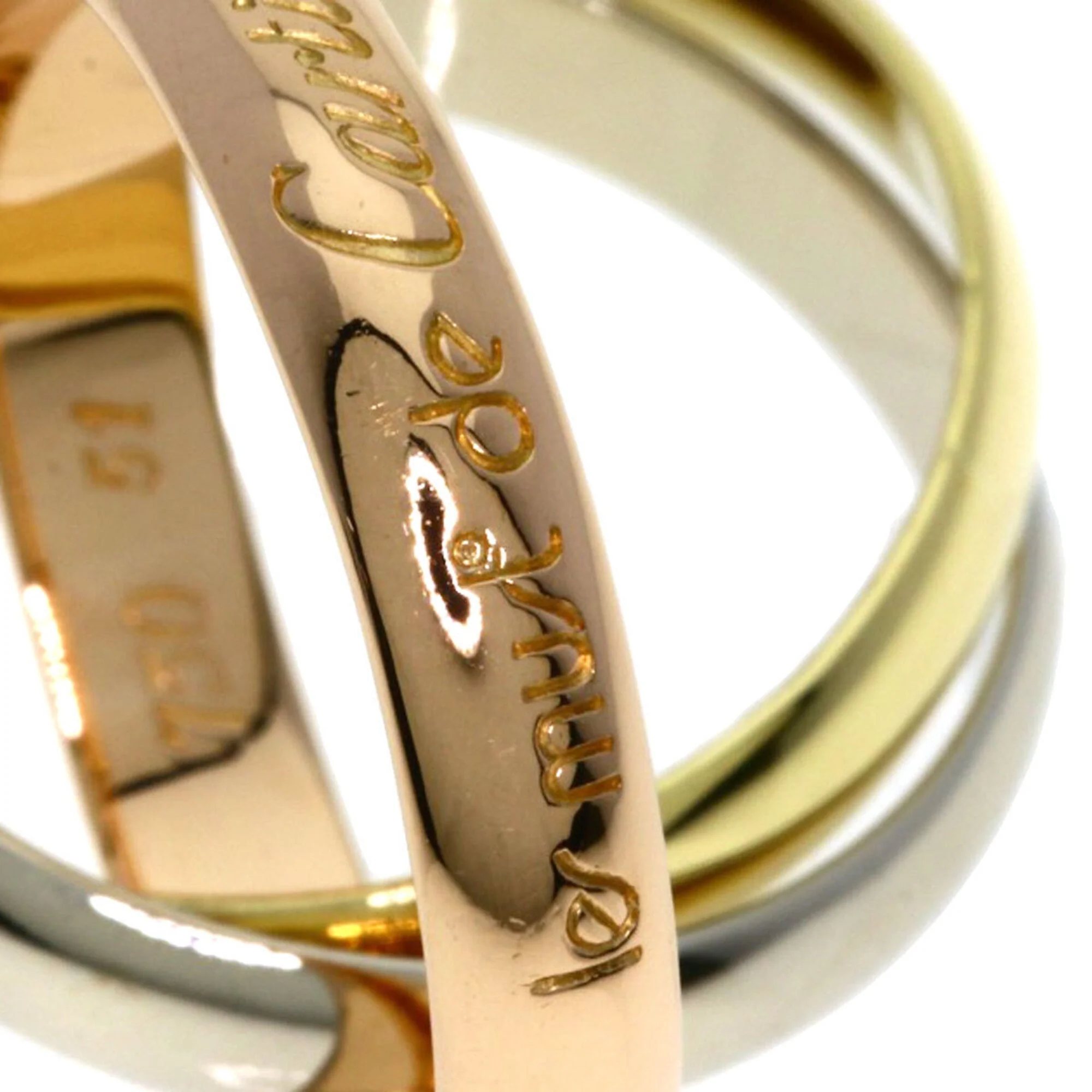 Vendome Louis Cartier Band Ring 18K Tricolor Gold - Image 5