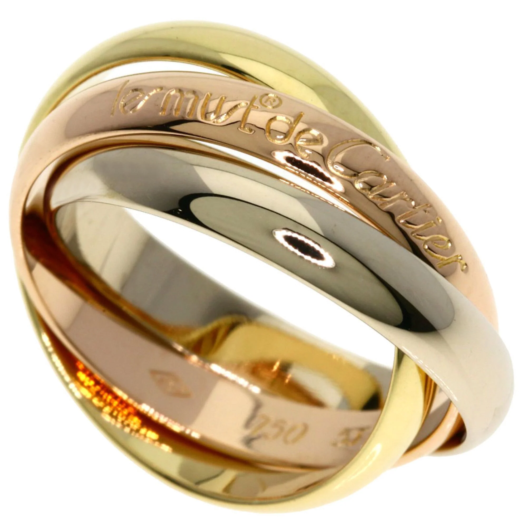 Vendome Louis Cartier Band Ring 18K Tricolor Gold