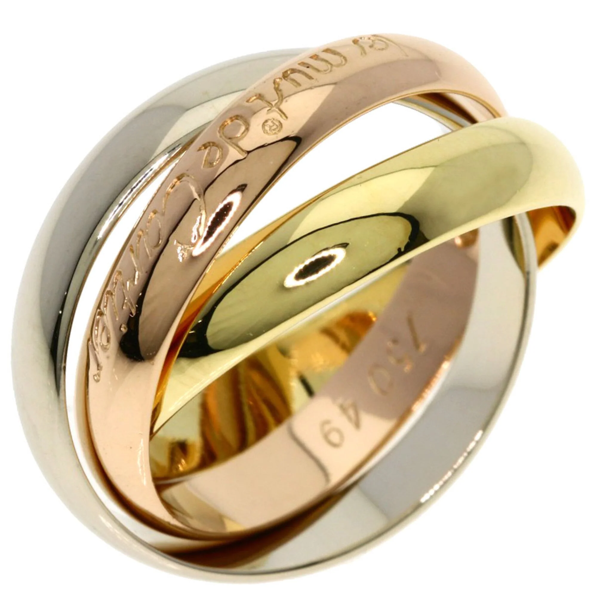 Vendome Louis Cartier Band Ring 18K Tricolor Gold - Image 2