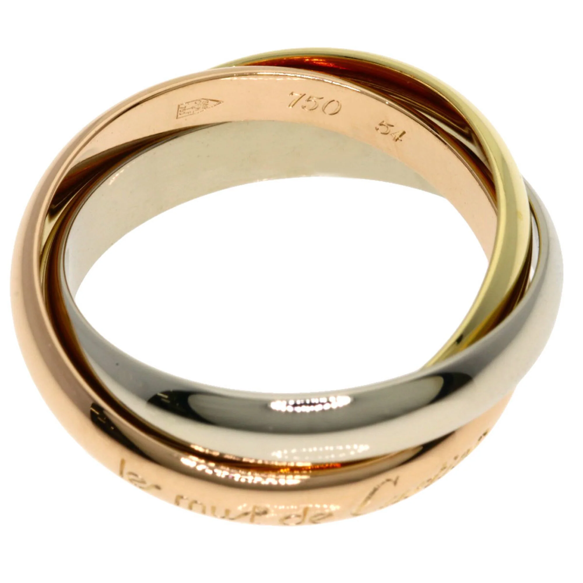Vendome Louis Cartier Band Ring 18K Tricolor Gold - Image 3