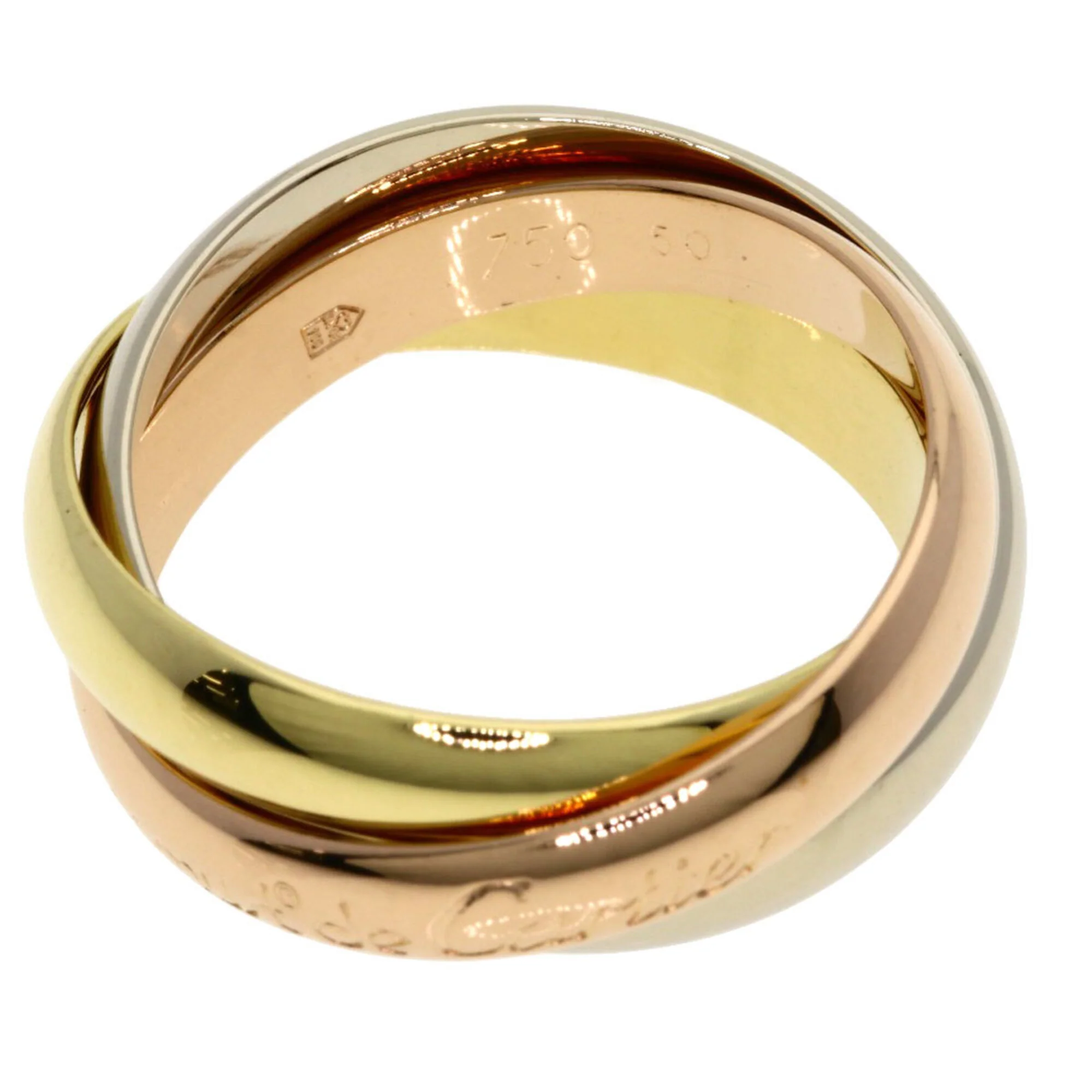 Vendome Louis Cartier Band Ring 18K Tricolor Gold - Image 3