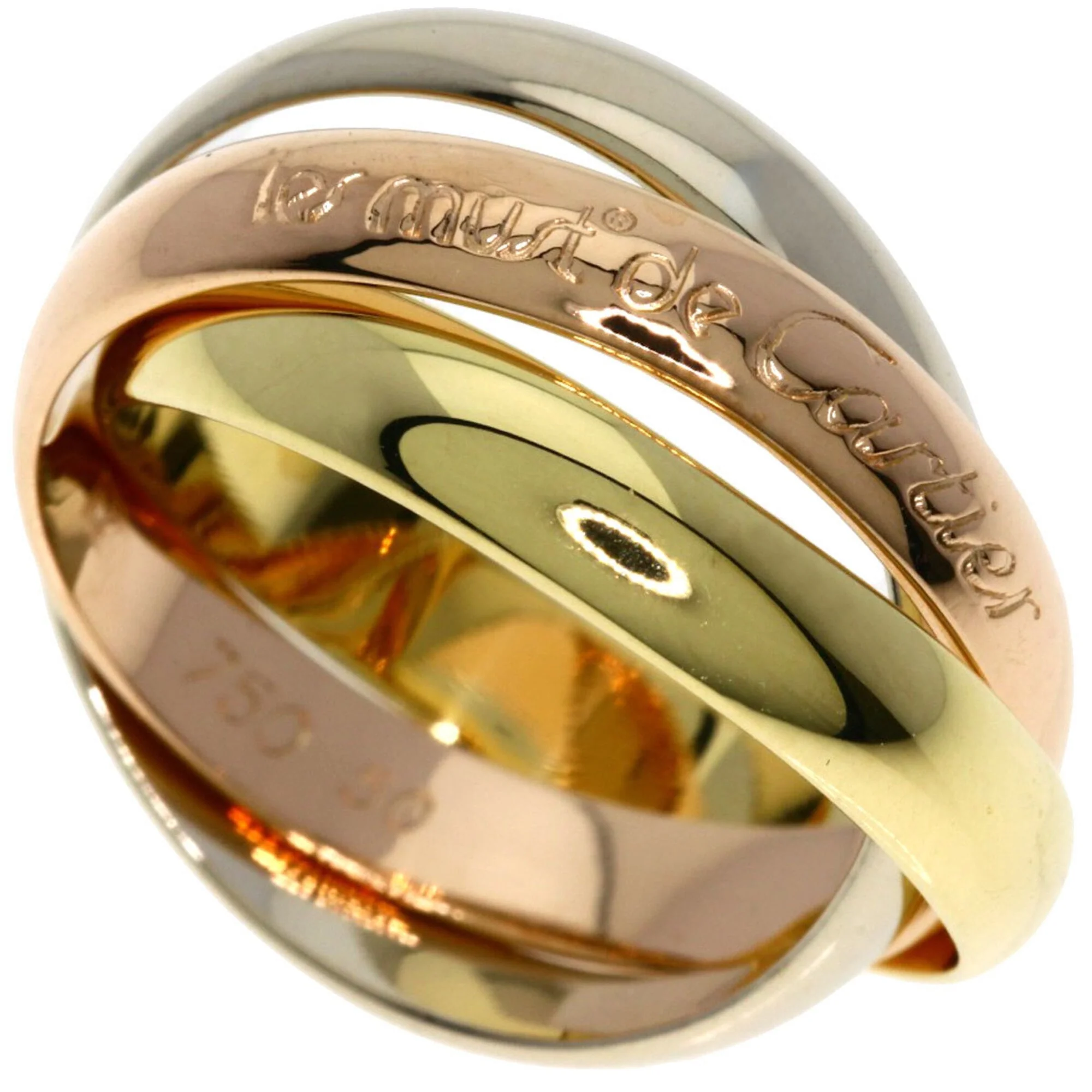 Vendome Louis Cartier Band Ring 18K Tricolor Gold