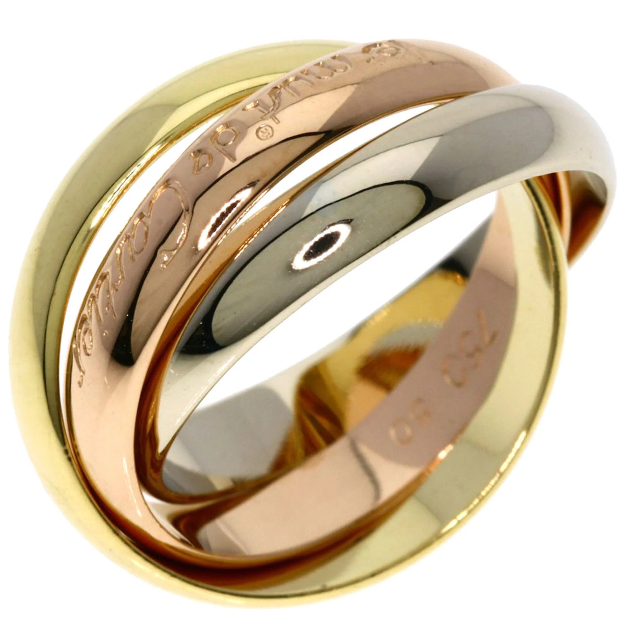 Vendome Louis Cartier Band Ring 18K Tricolor Gold - Image 2