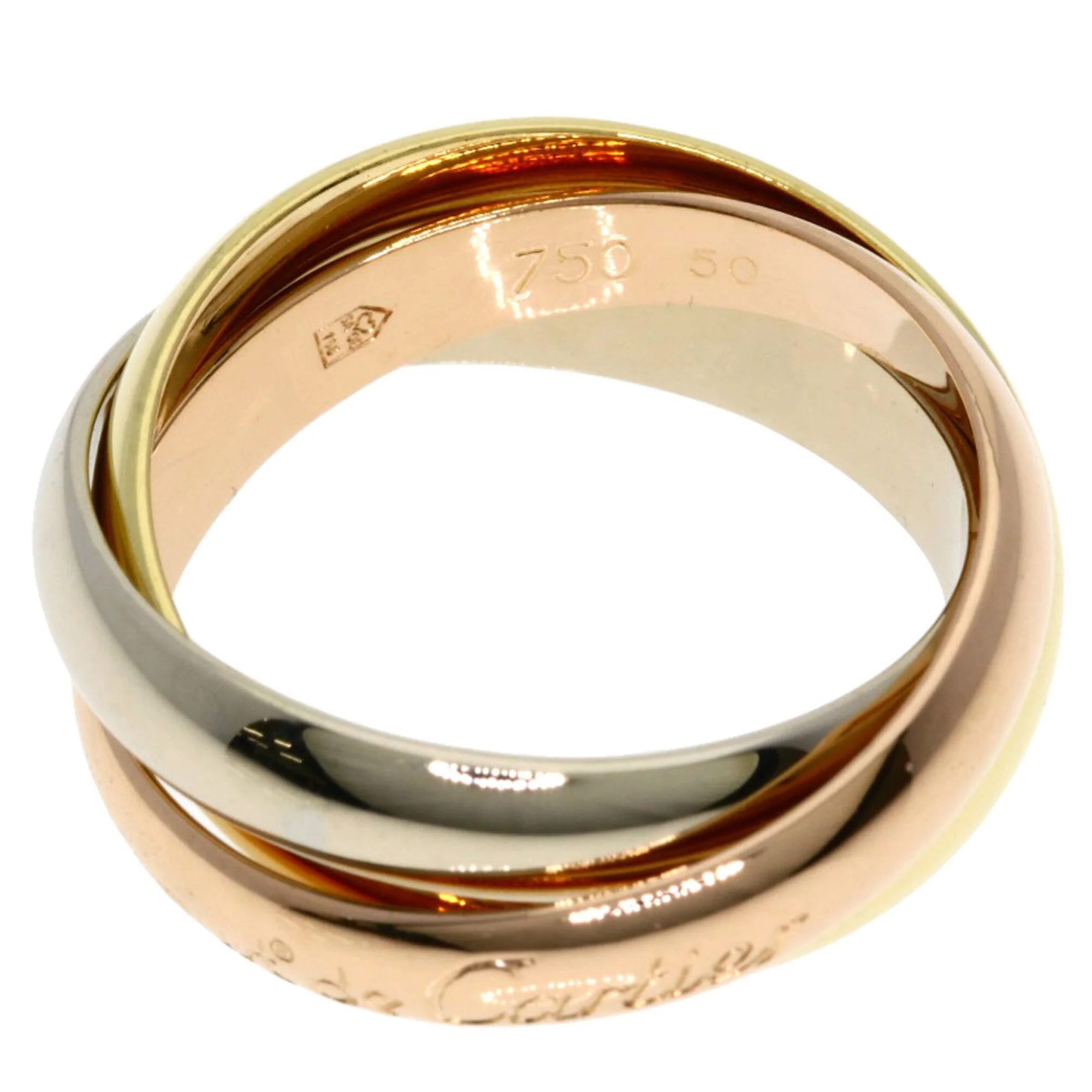Vendome Louis Cartier Band Ring 18K Tricolor Gold - Image 3