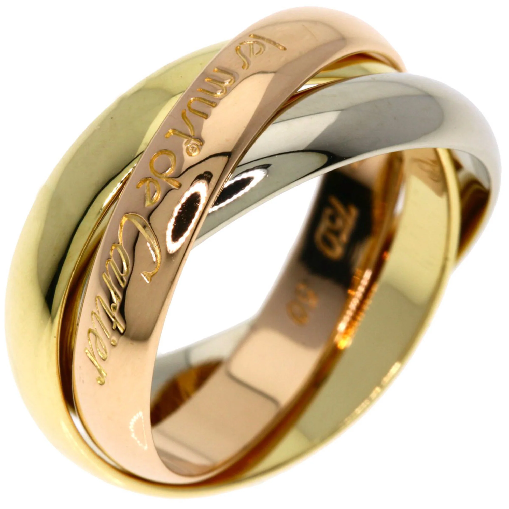 Vendome Louis Cartier Band Ring 18K Tricolor Gold - Image 2
