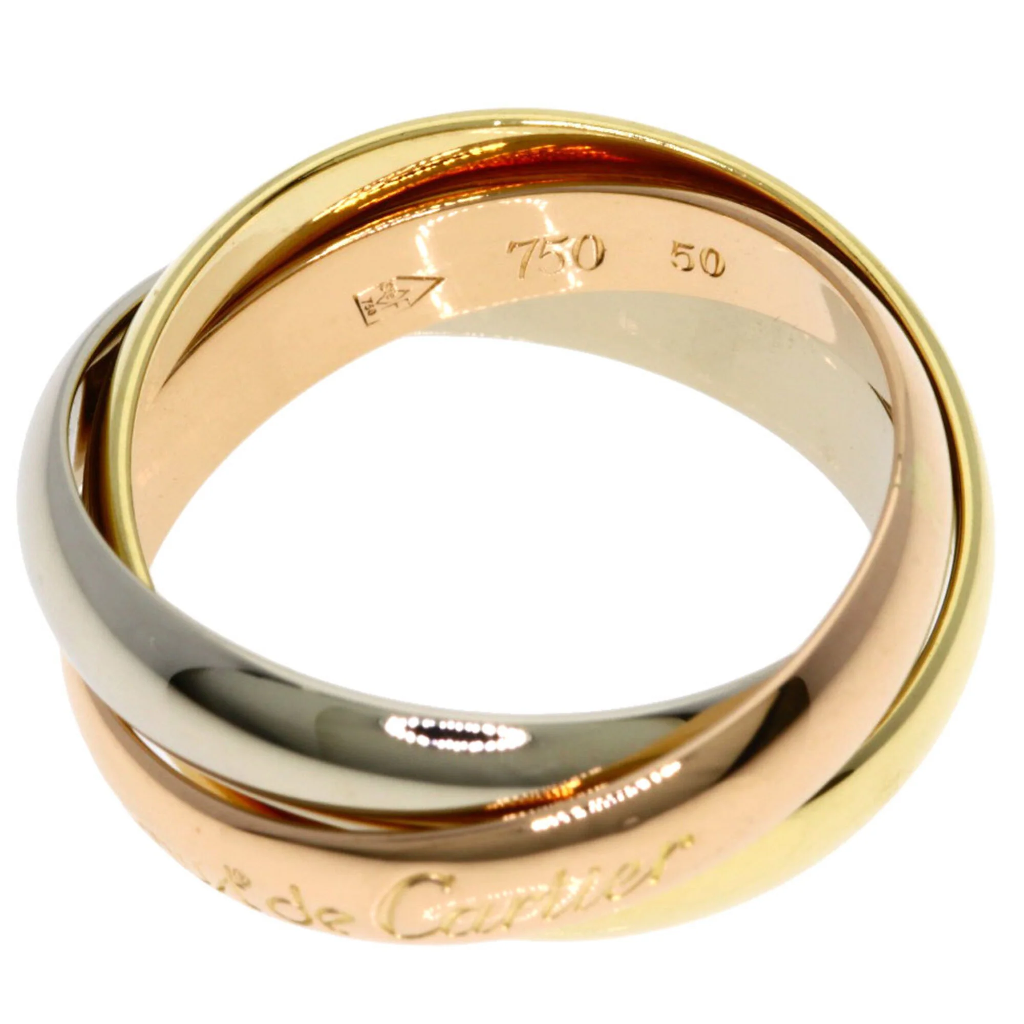 Vendome Louis Cartier Band Ring 18K Tricolor Gold - Image 3