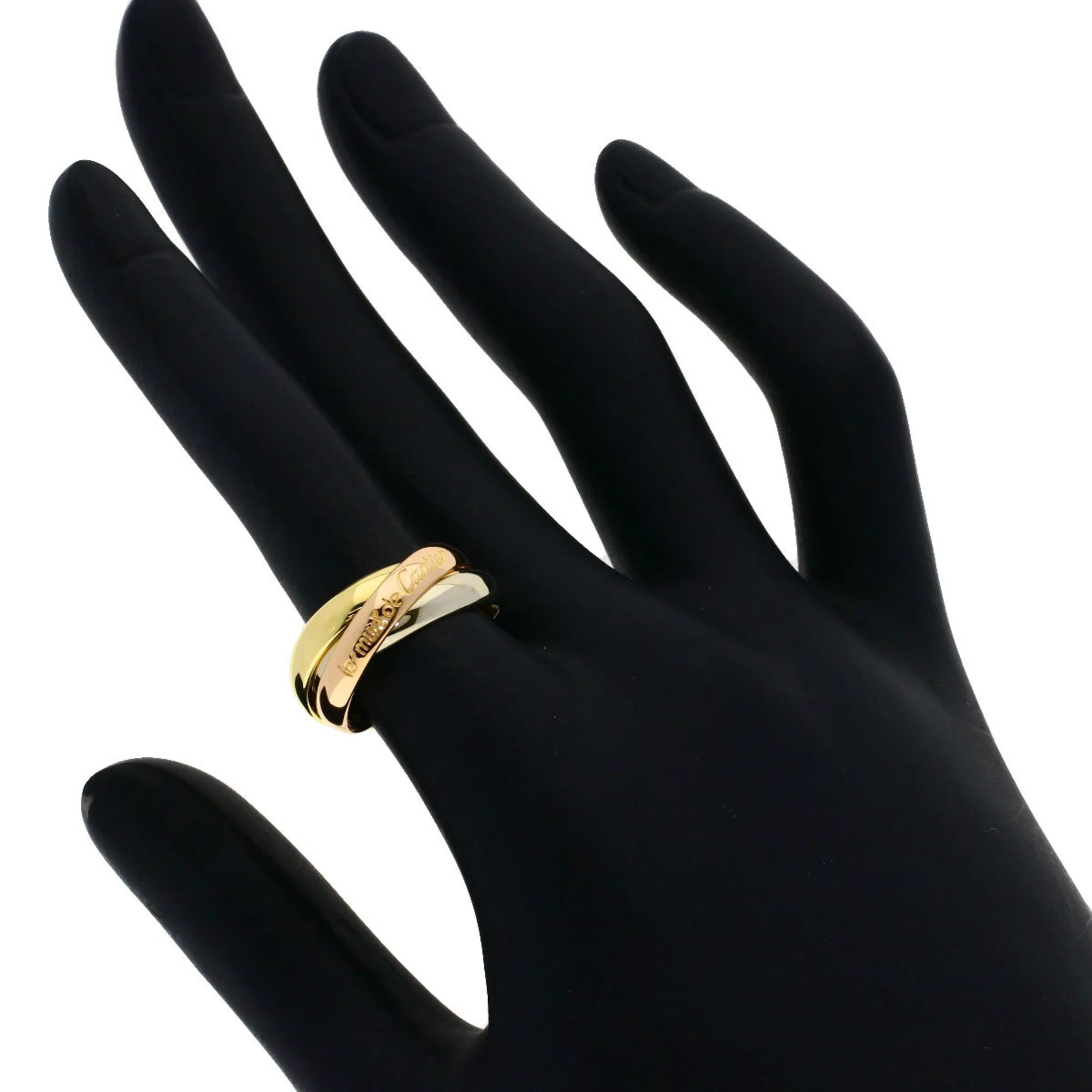 Vendome Louis Cartier Band Ring 18K Tricolor Gold - Image 4