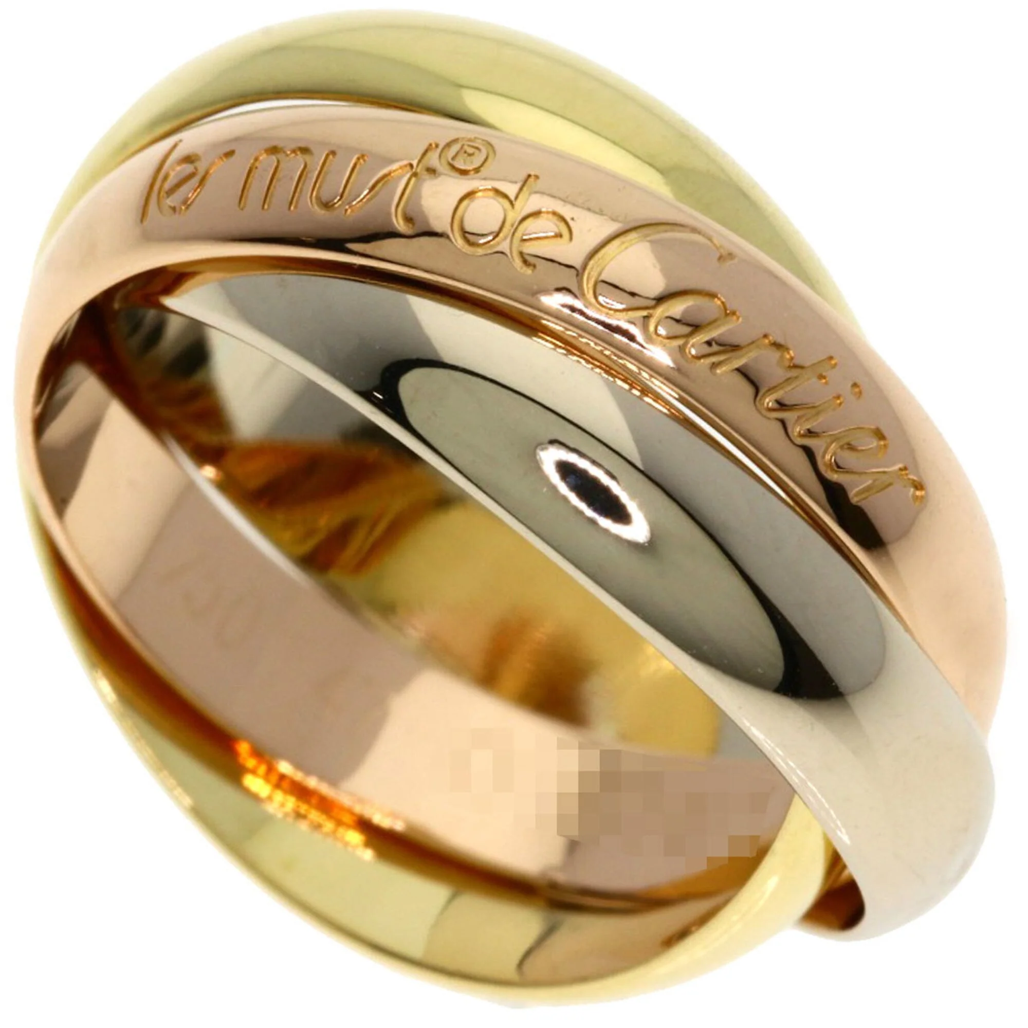 Vendome Louis Cartier Band Ring 18K Tricolor Gold