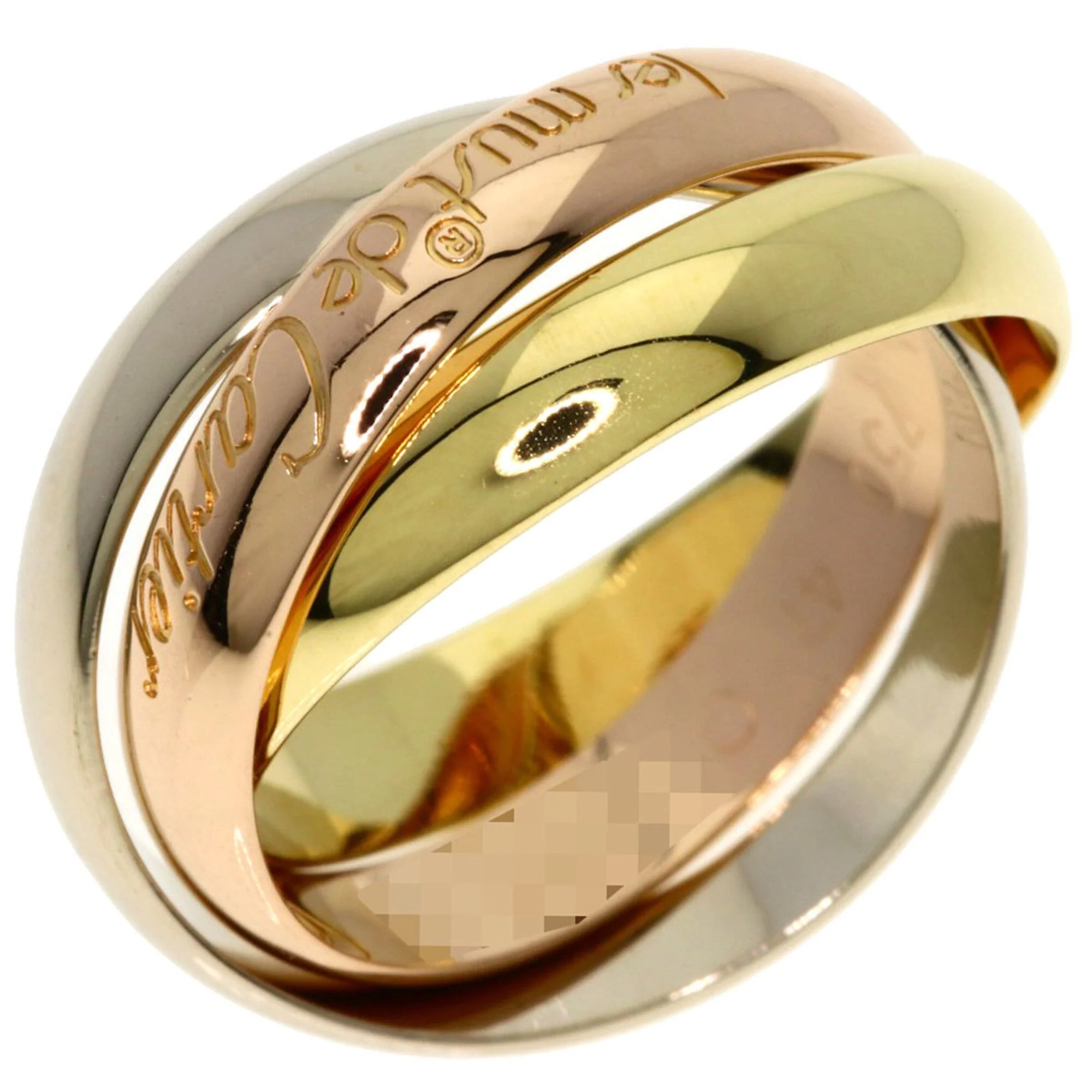 Vendome Louis Cartier Band Ring 18K Tricolor Gold - Image 2