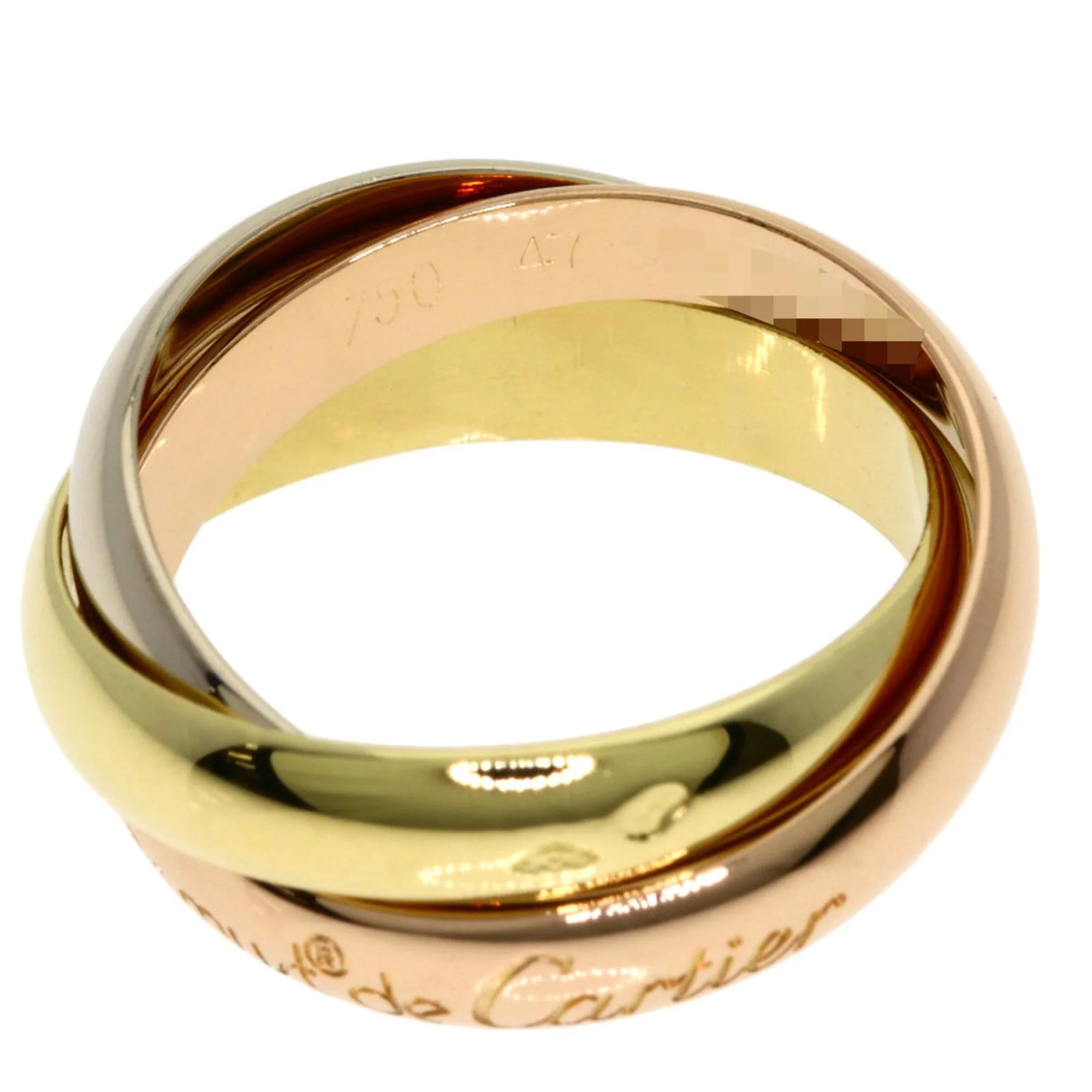 Vendome Louis Cartier Band Ring 18K Tricolor Gold - Image 3