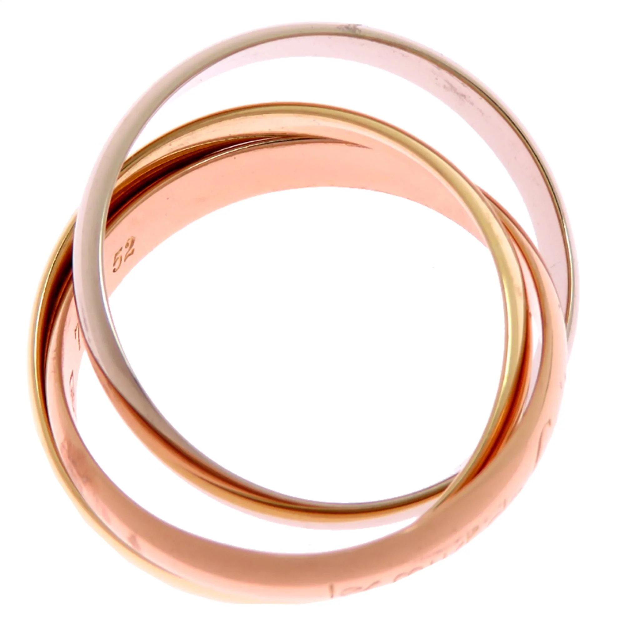 Vendome Louis Cartier Band Ring 18K Tricolor Gold - Image 2