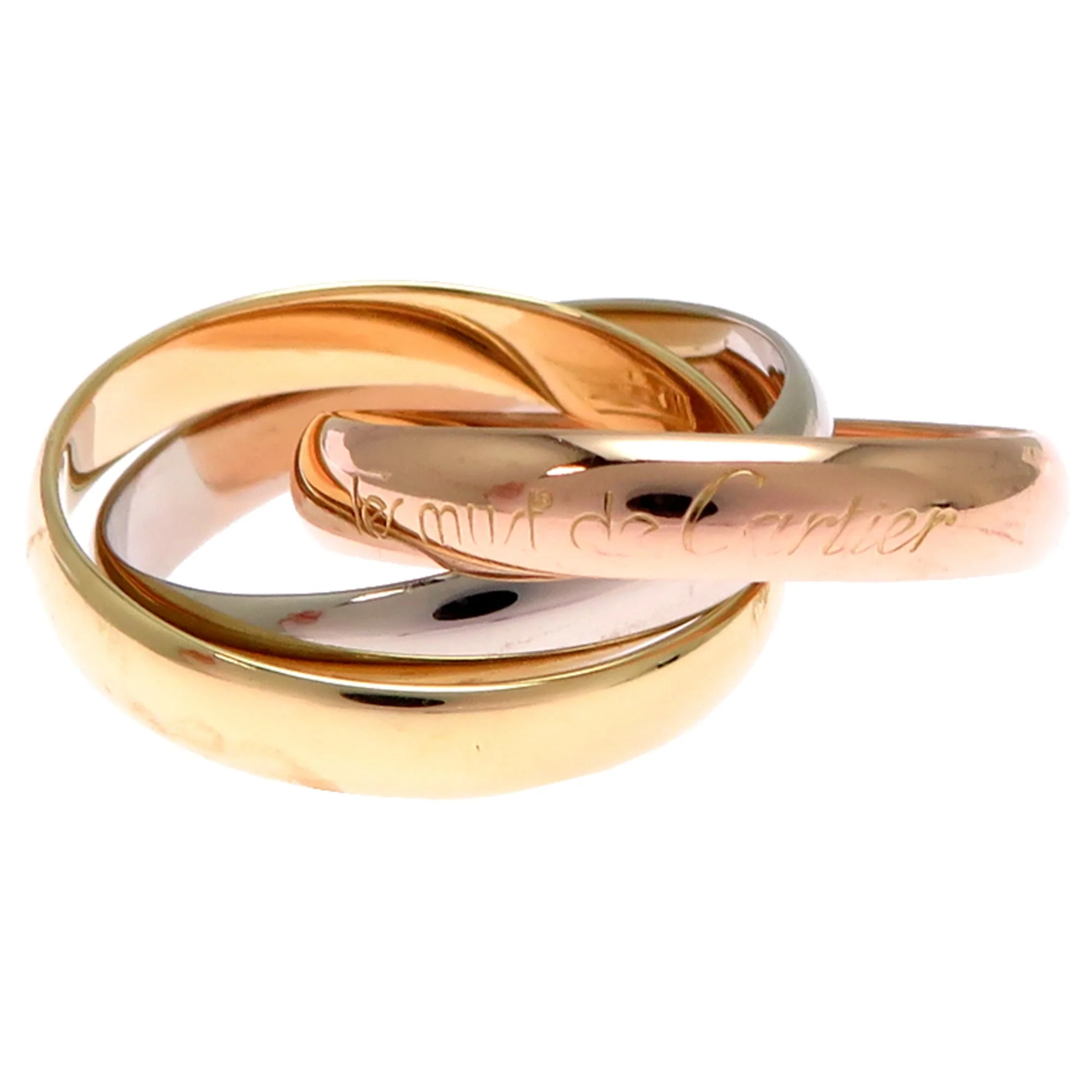 Vendome Louis Cartier Band Ring 18K Tricolor Gold - Image 5