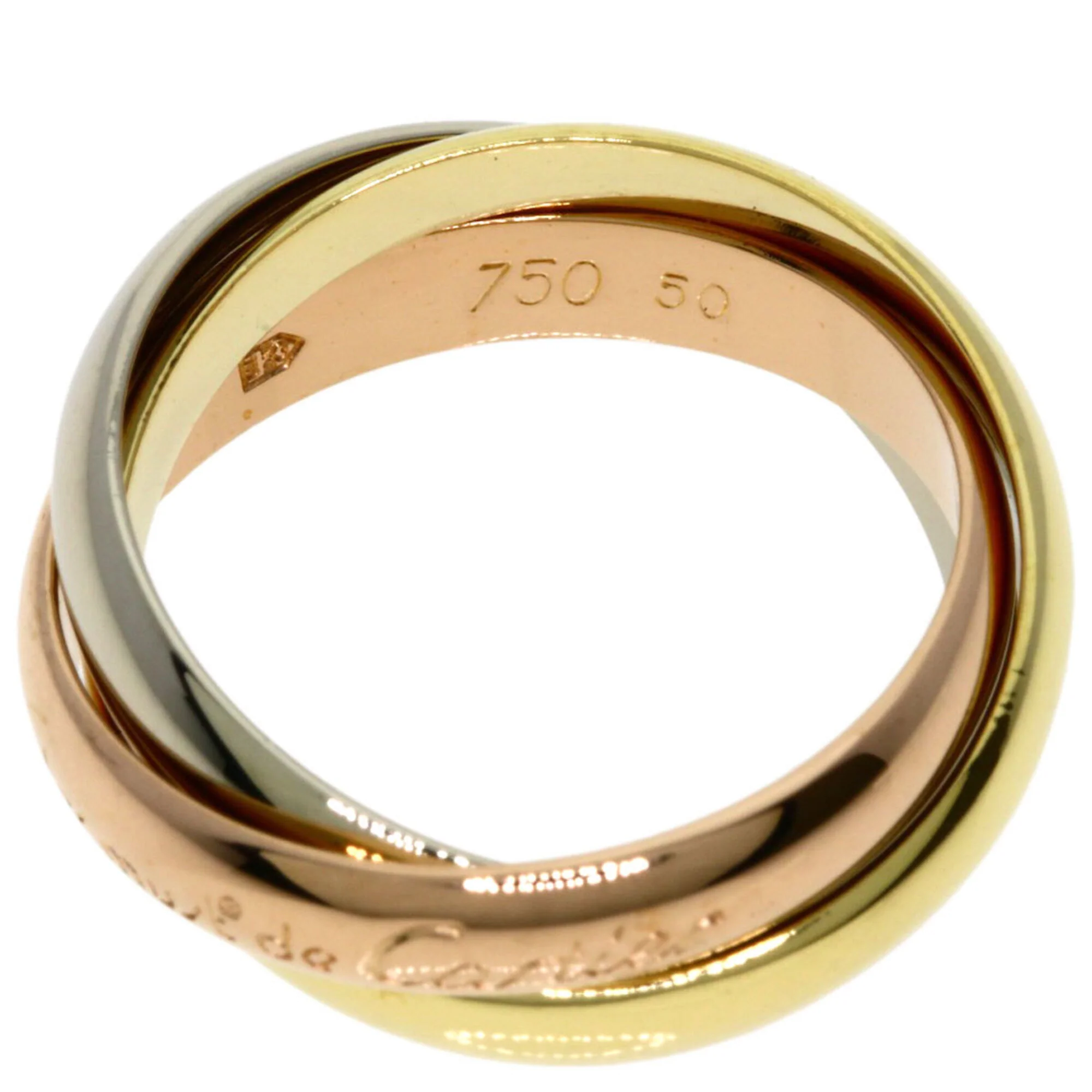 Vendome Louis Cartier Band Ring 18K Tricolor Gold - Image 3