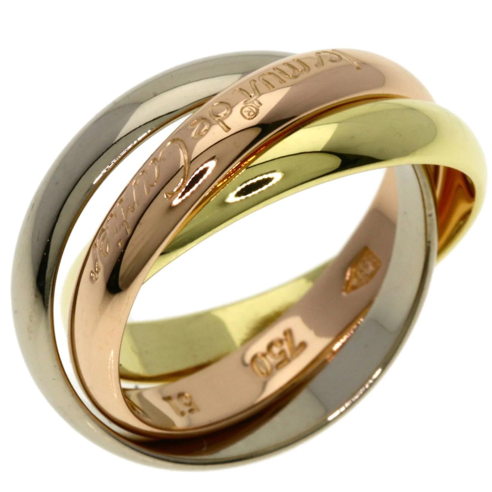 Vendome Louis Cartier Band Ring 18K Tricolor Gold - Image 2