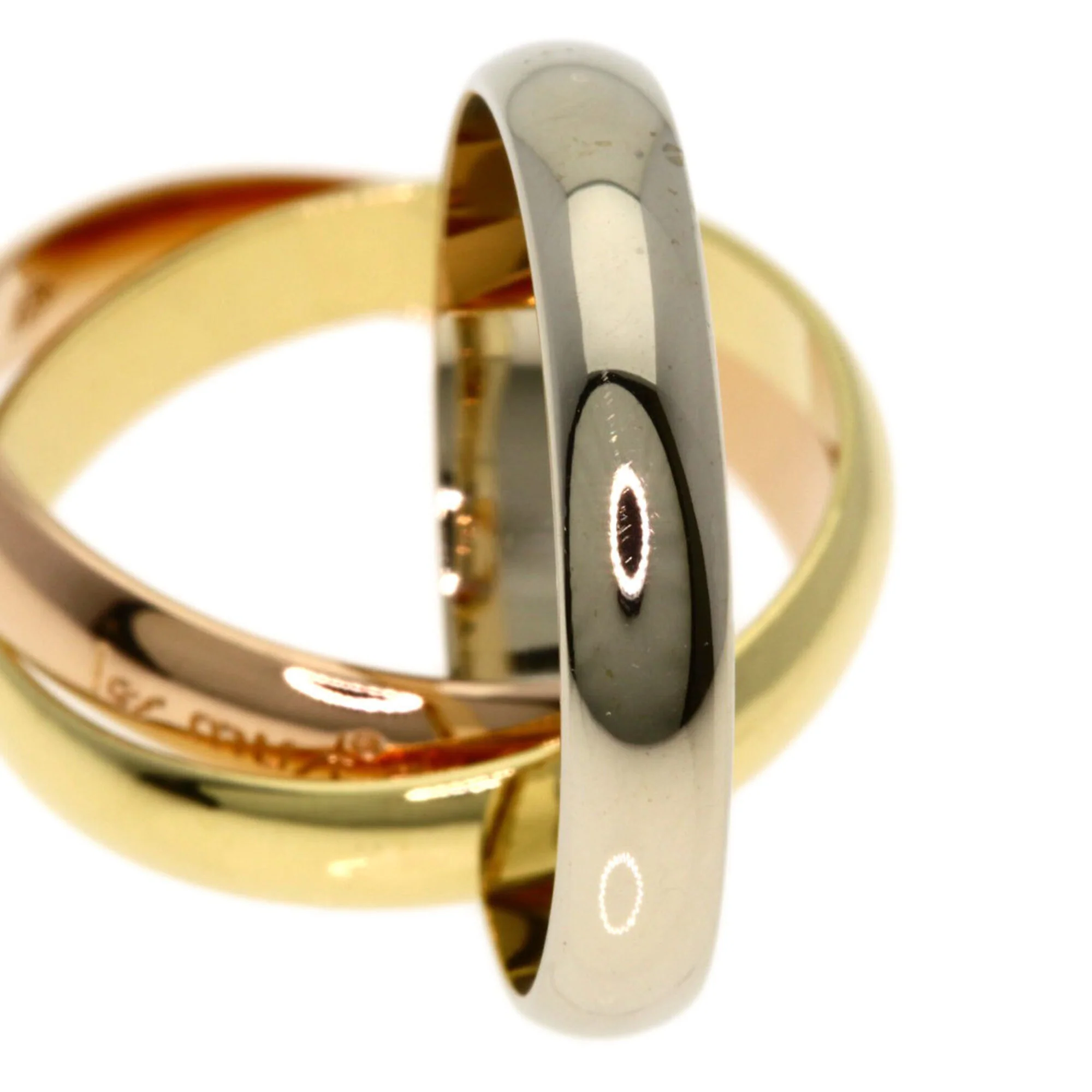 Vendome Louis Cartier Band Ring 18K Tricolor Gold - Image 8
