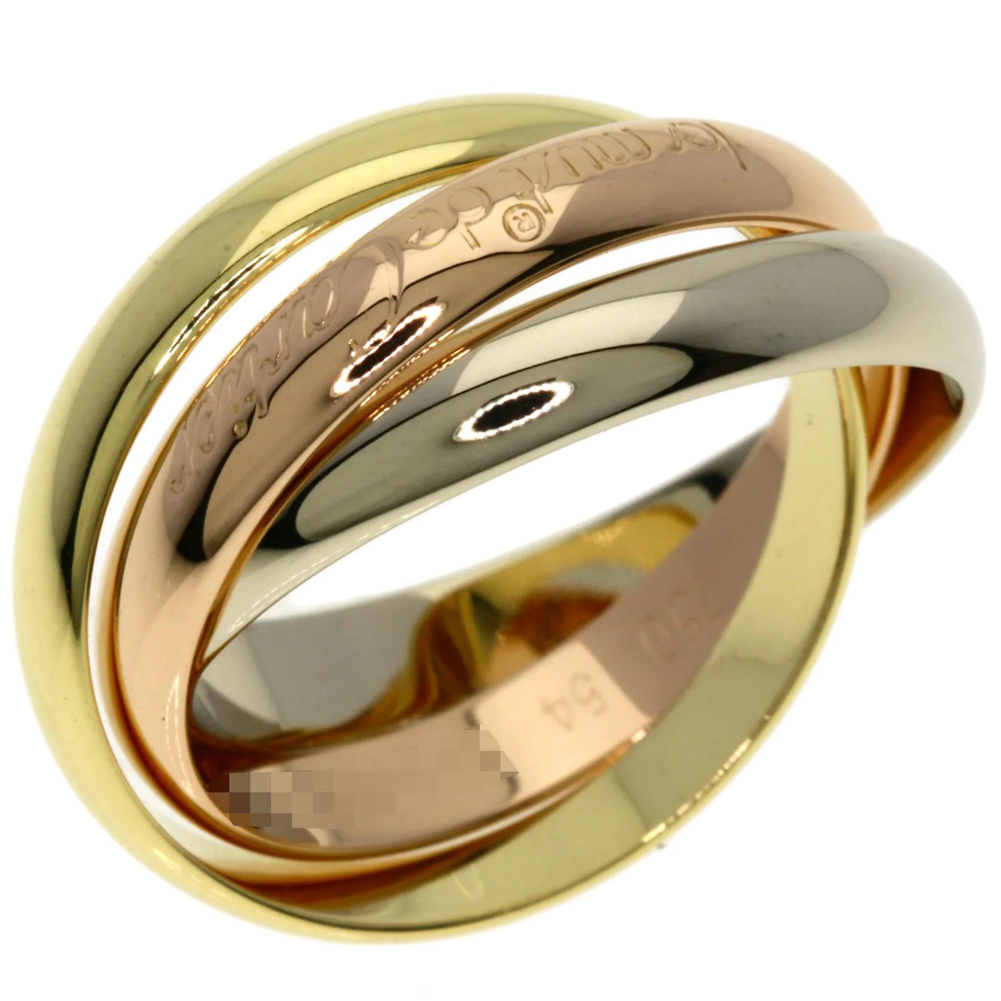 Vendome Louis Cartier Band Ring 18K Tricolor Gold - Image 2