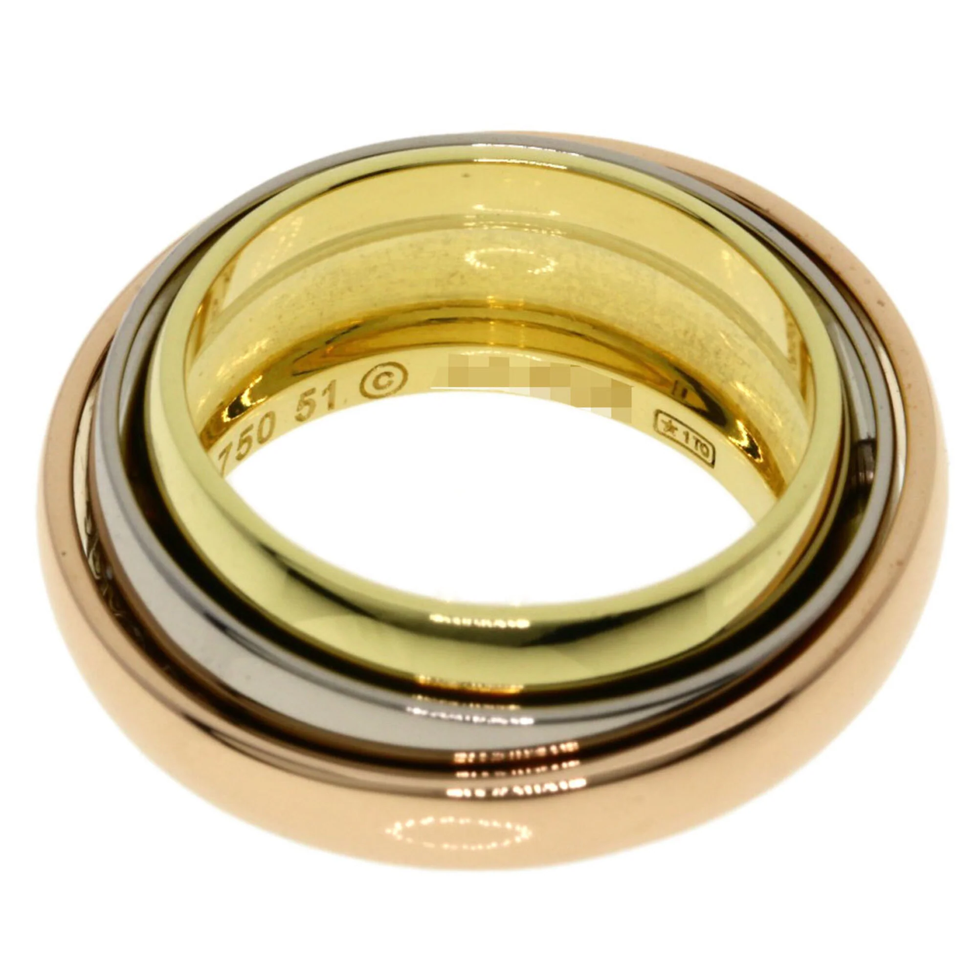 Vendome Louis Cartier Band Ring 18K Tricolor Gold - Image 4