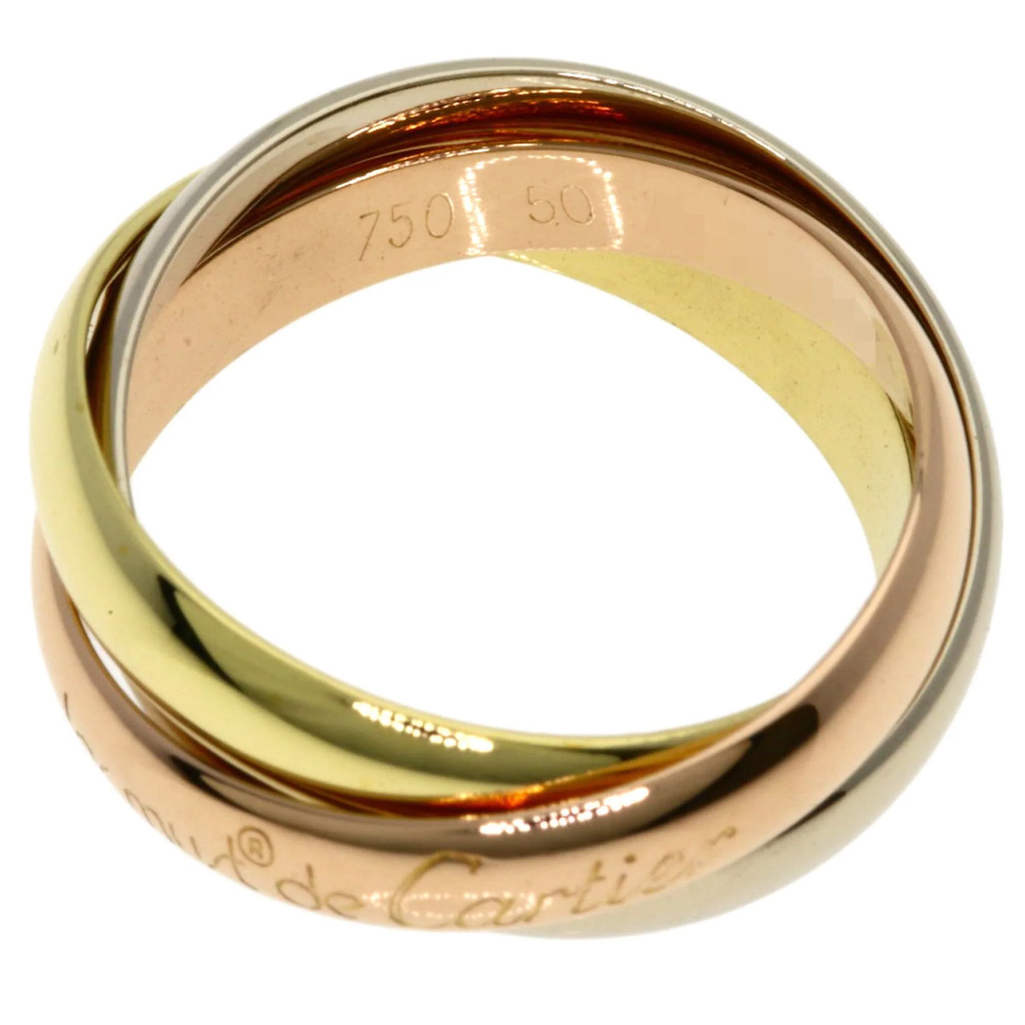 Vendome Louis Cartier Band Ring 18K Tricolor Gold - Image 3