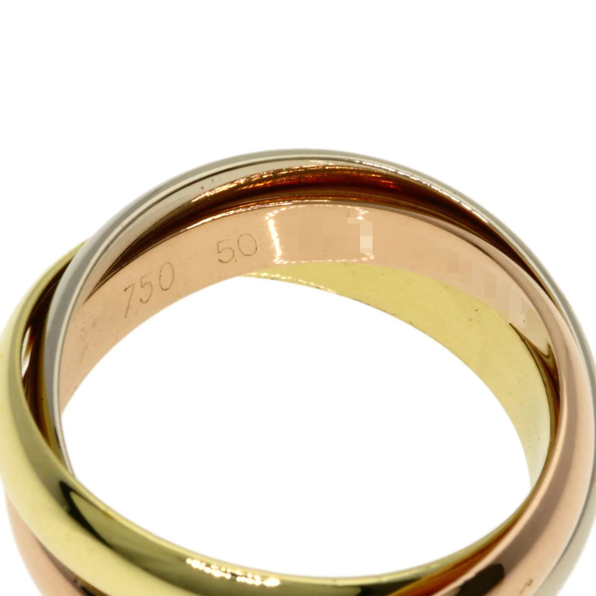 Vendome Louis Cartier Band Ring 18K Tricolor Gold - Image 4