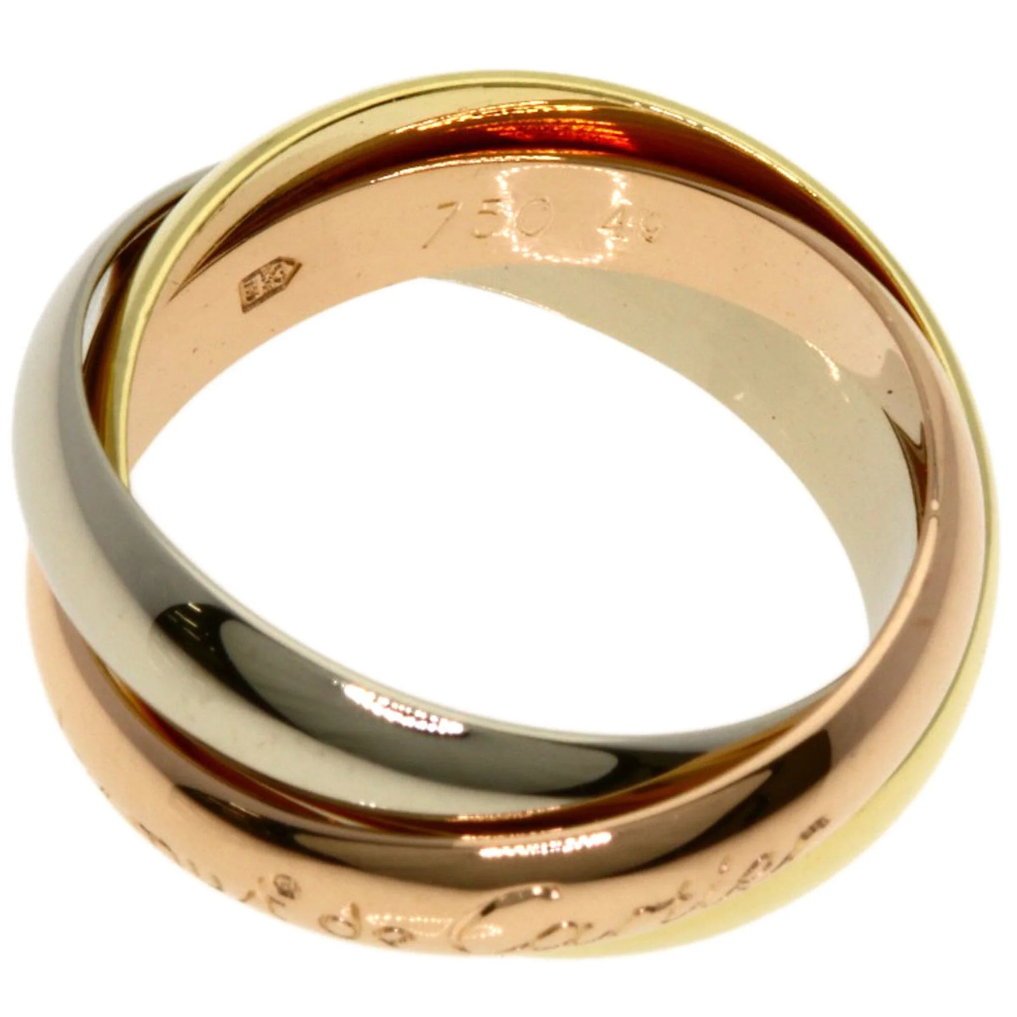 Vendome Louis Cartier Band Ring 18K Tricolor Gold - Image 3