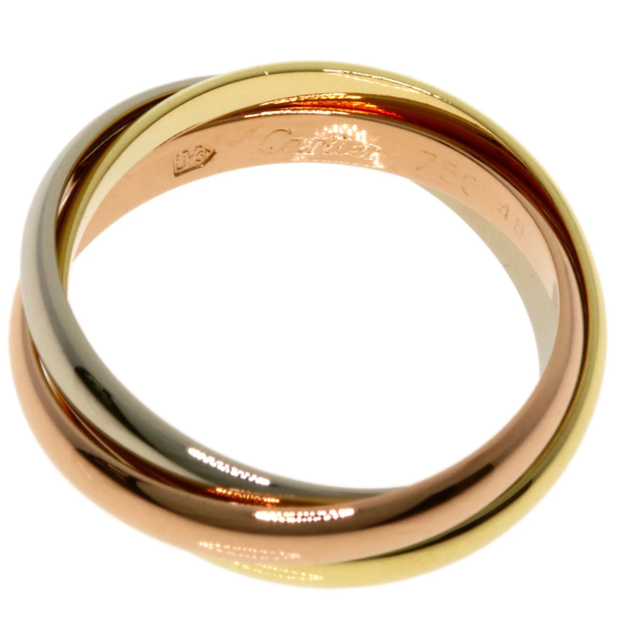 Vendome Louis Cartier Band Ring 18K Tricolor Gold - Image 3