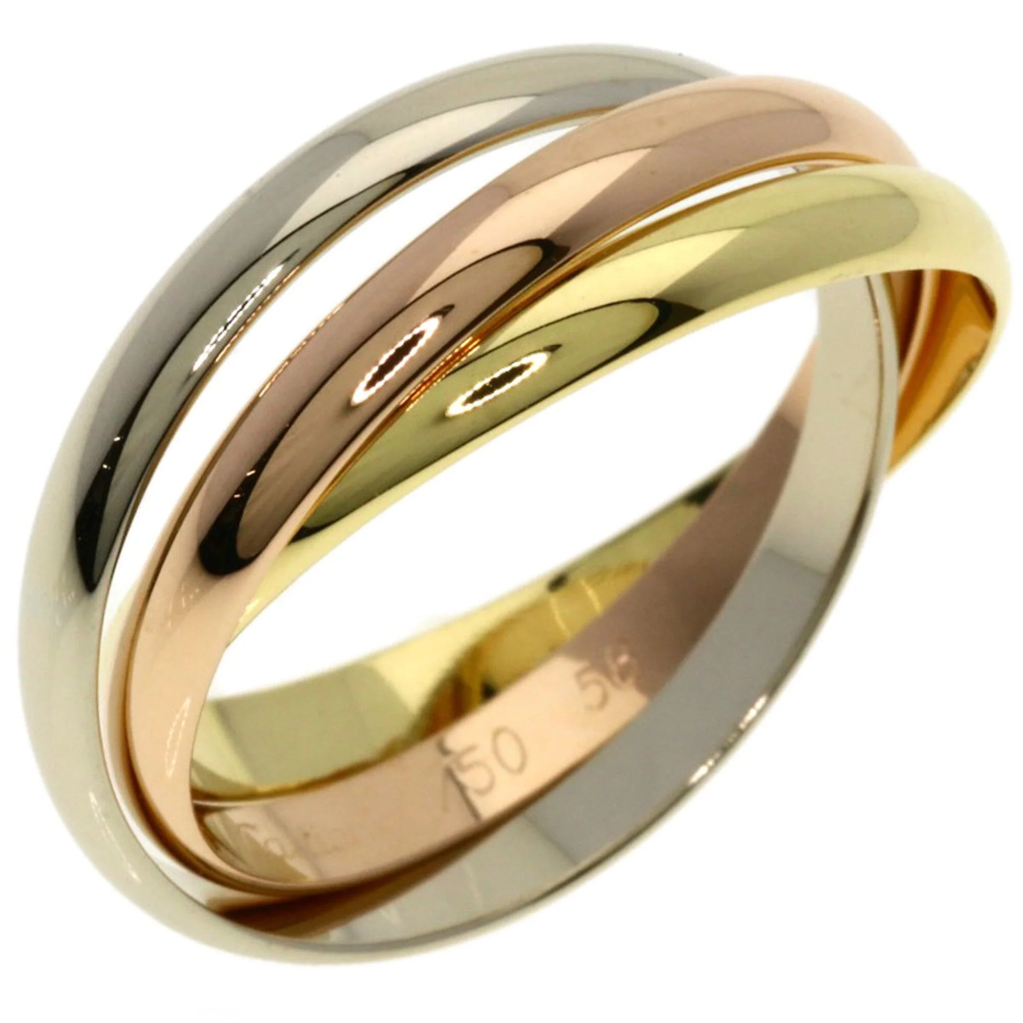 Vendome Louis Cartier Band Ring 18K Tricolor Gold - Image 2