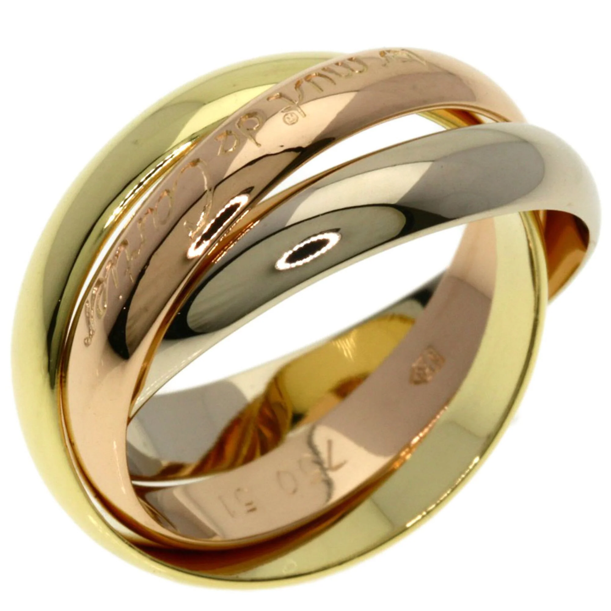 Vendome Louis Cartier Band Ring 18K Tricolor Gold - Image 2