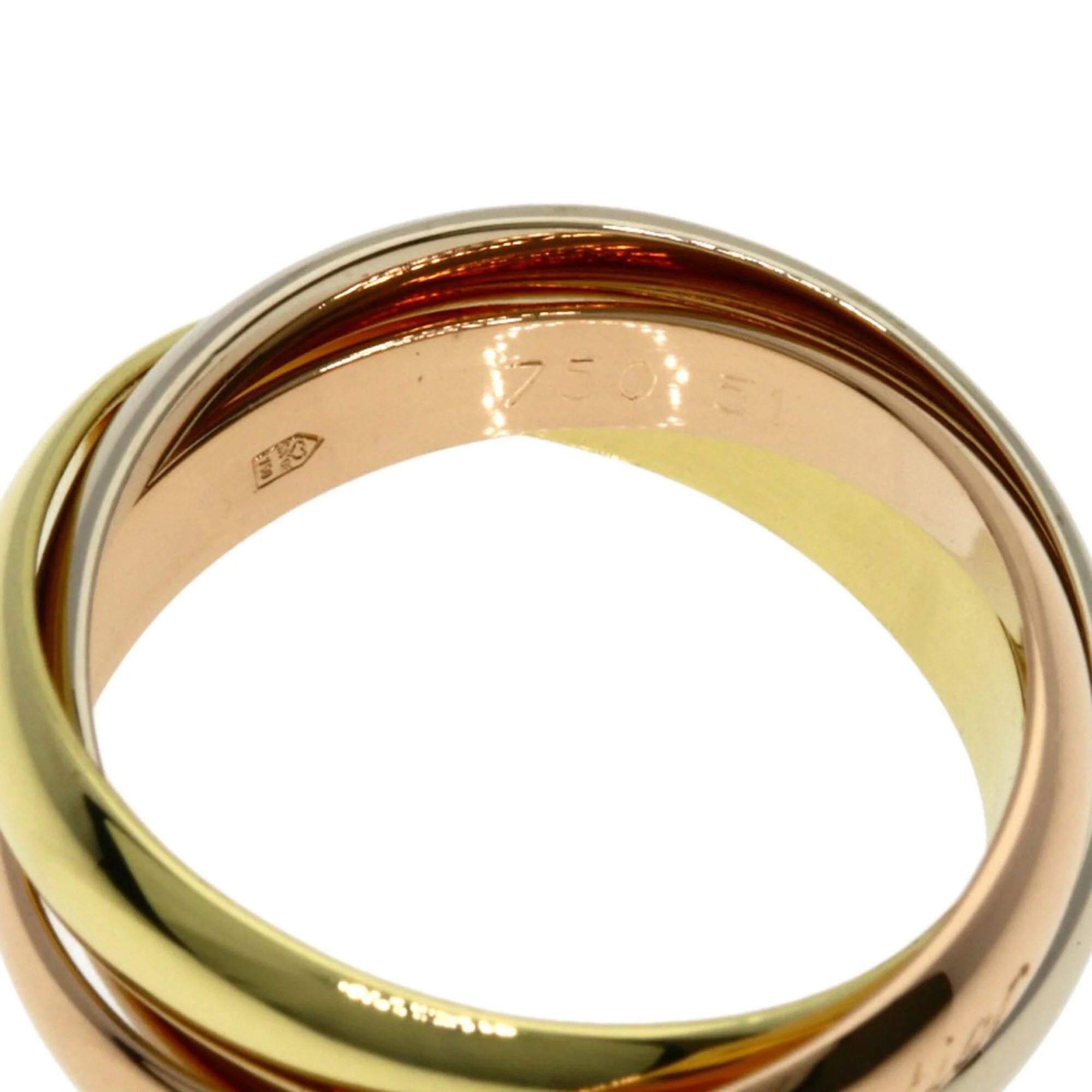 Vendome Louis Cartier Band Ring 18K Tricolor Gold - Image 3