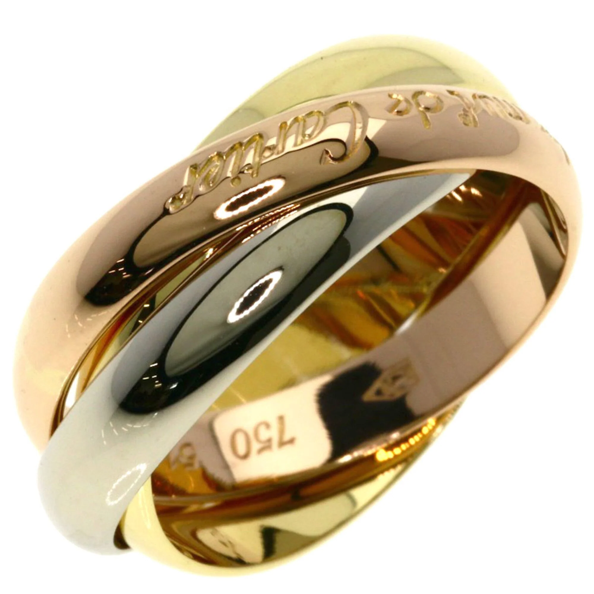 Vendome Louis Cartier Band Ring 18K Tricolor Gold - Image 2