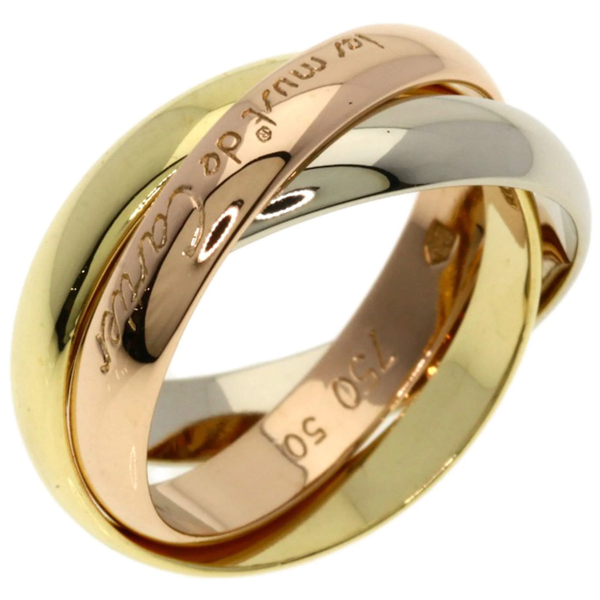 Vendome Louis Cartier Band Ring 18K Tricolor Gold - Image 2