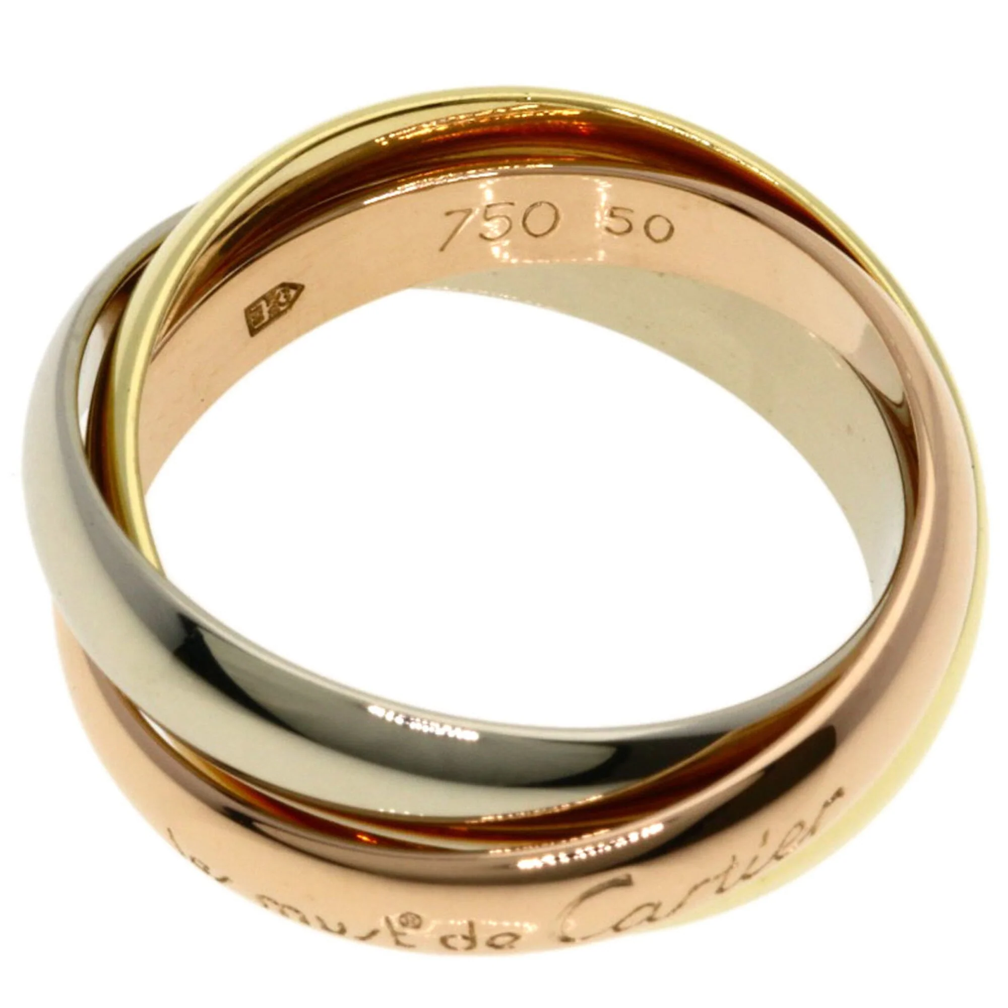 Vendome Louis Cartier Band Ring 18K Tricolor Gold - Image 3