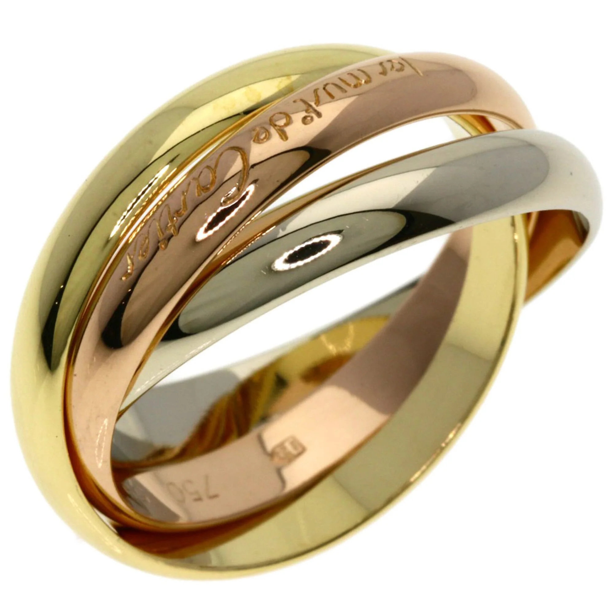 Vendome Louis Cartier Band Ring 18K Tricolor Gold - Image 2