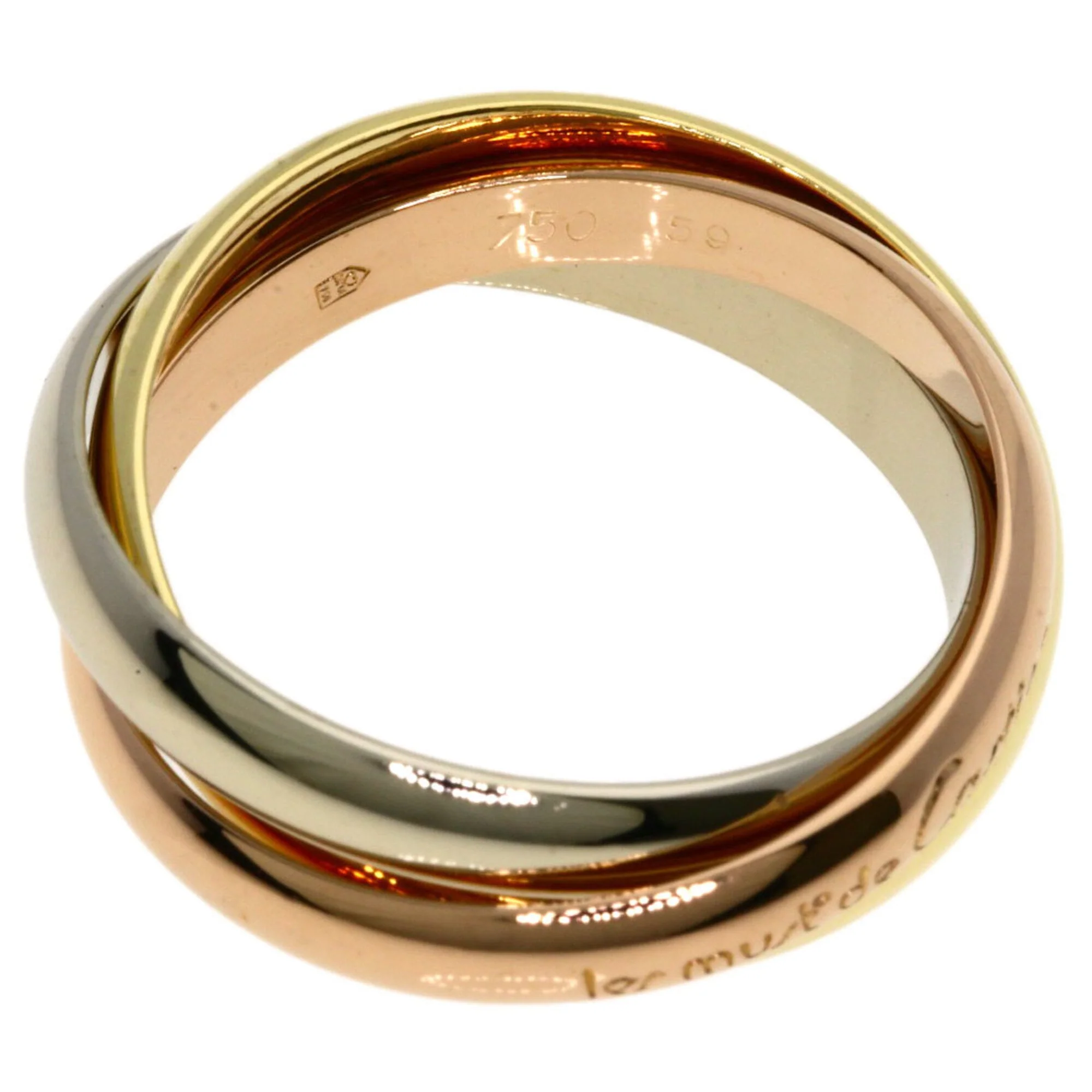 Vendome Louis Cartier Band Ring 18K Tricolor Gold - Image 3
