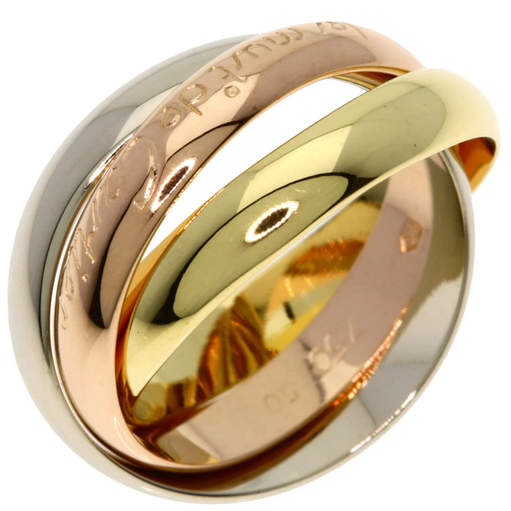 Vendome Louis Cartier Band Ring 18K Tricolor Gold - Image 2