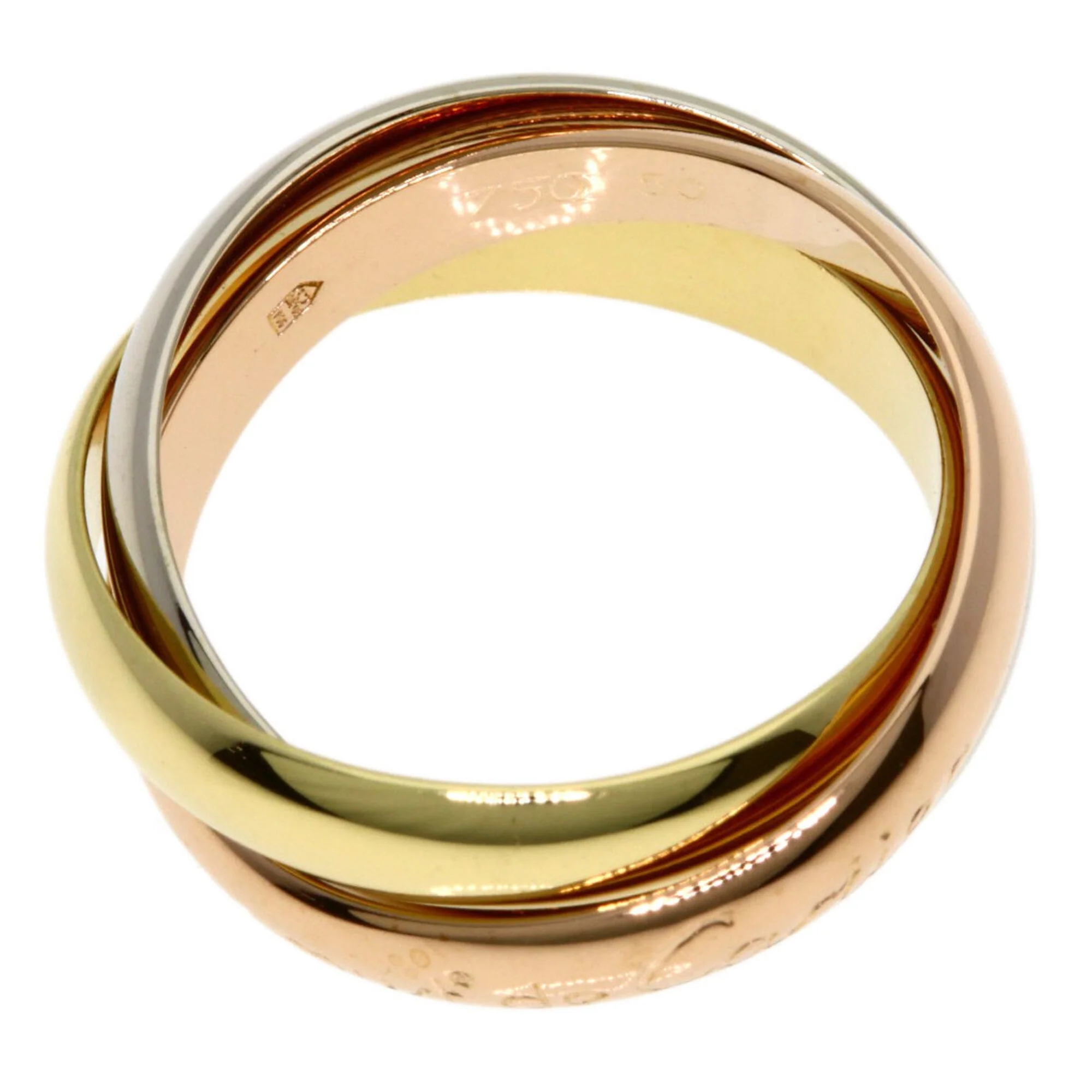Vendome Louis Cartier Band Ring 18K Tricolor Gold - Image 3