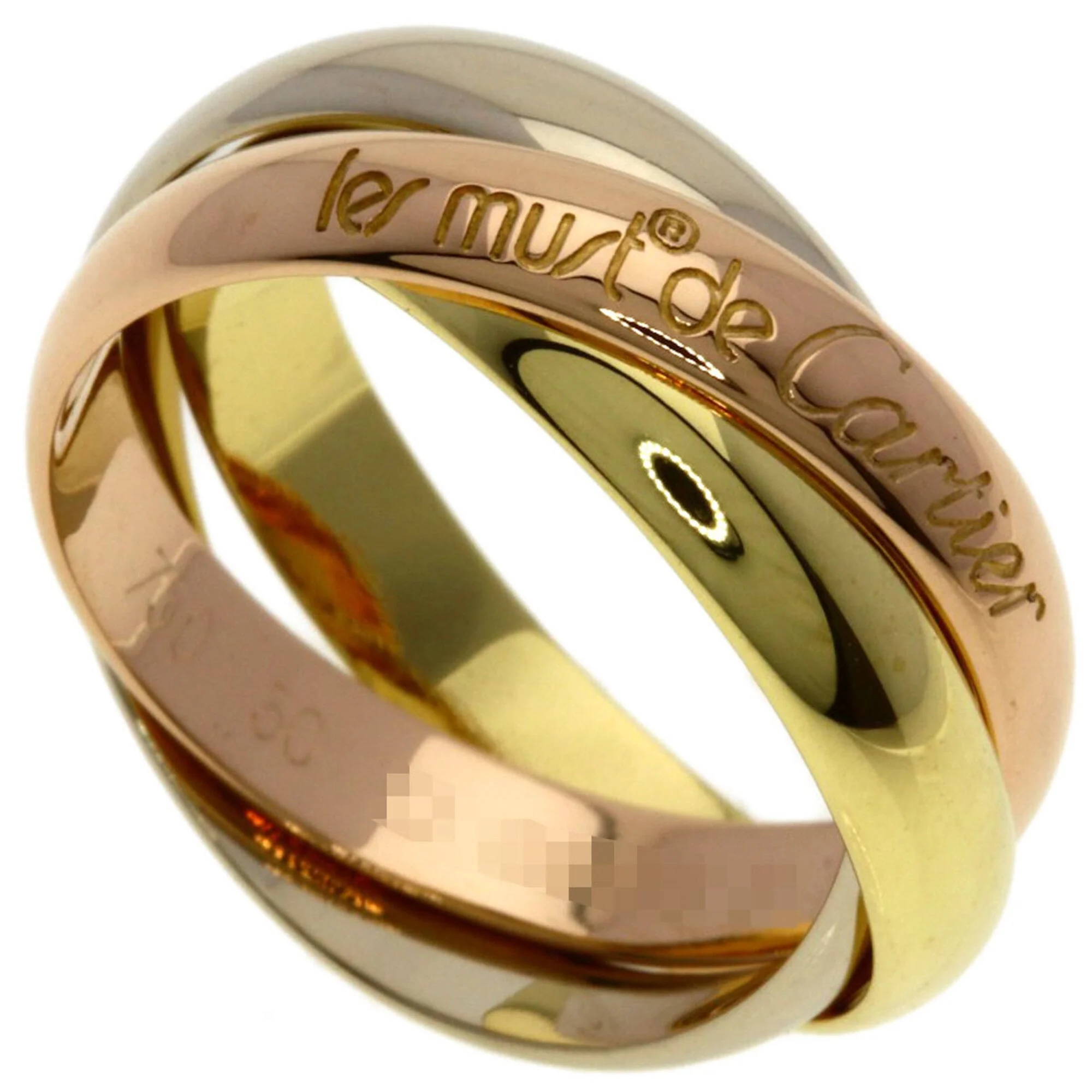 Vendome Louis Cartier Band Ring 18K Tricolor Gold