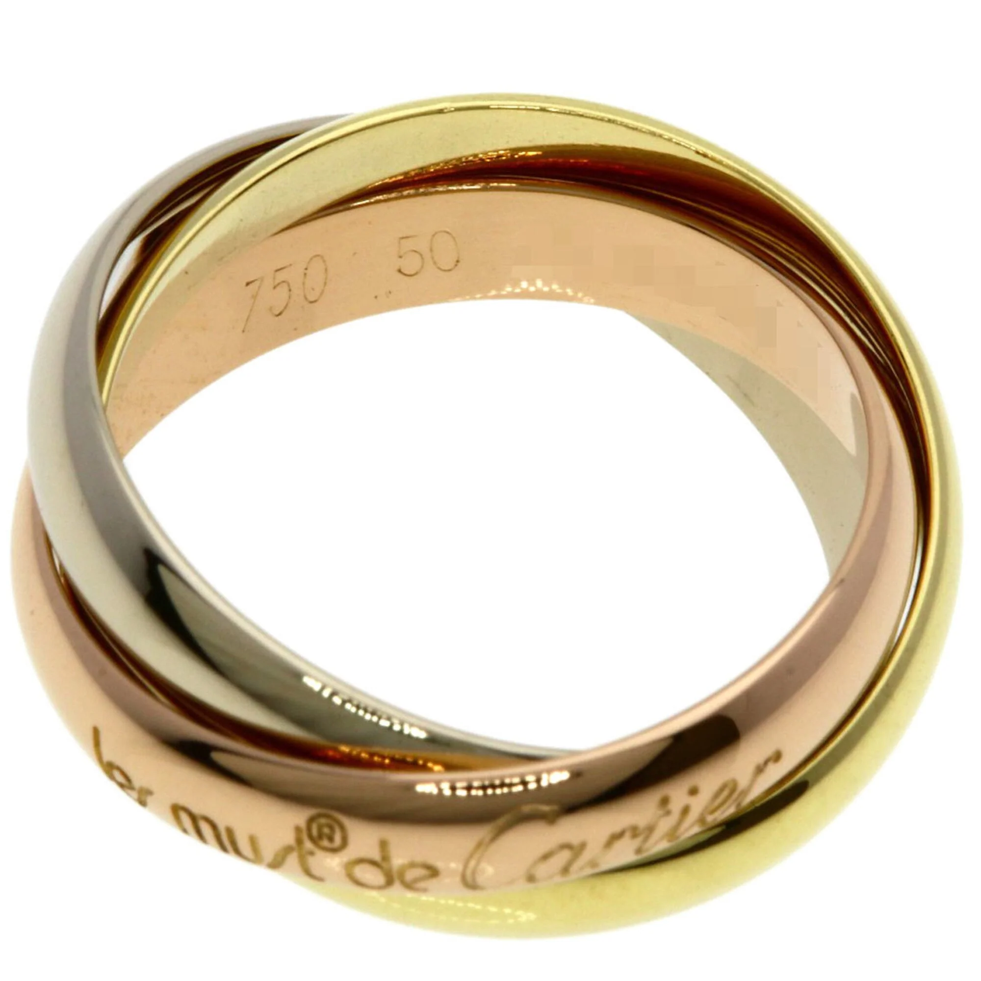 Vendome Louis Cartier Band Ring 18K Tricolor Gold - Image 4
