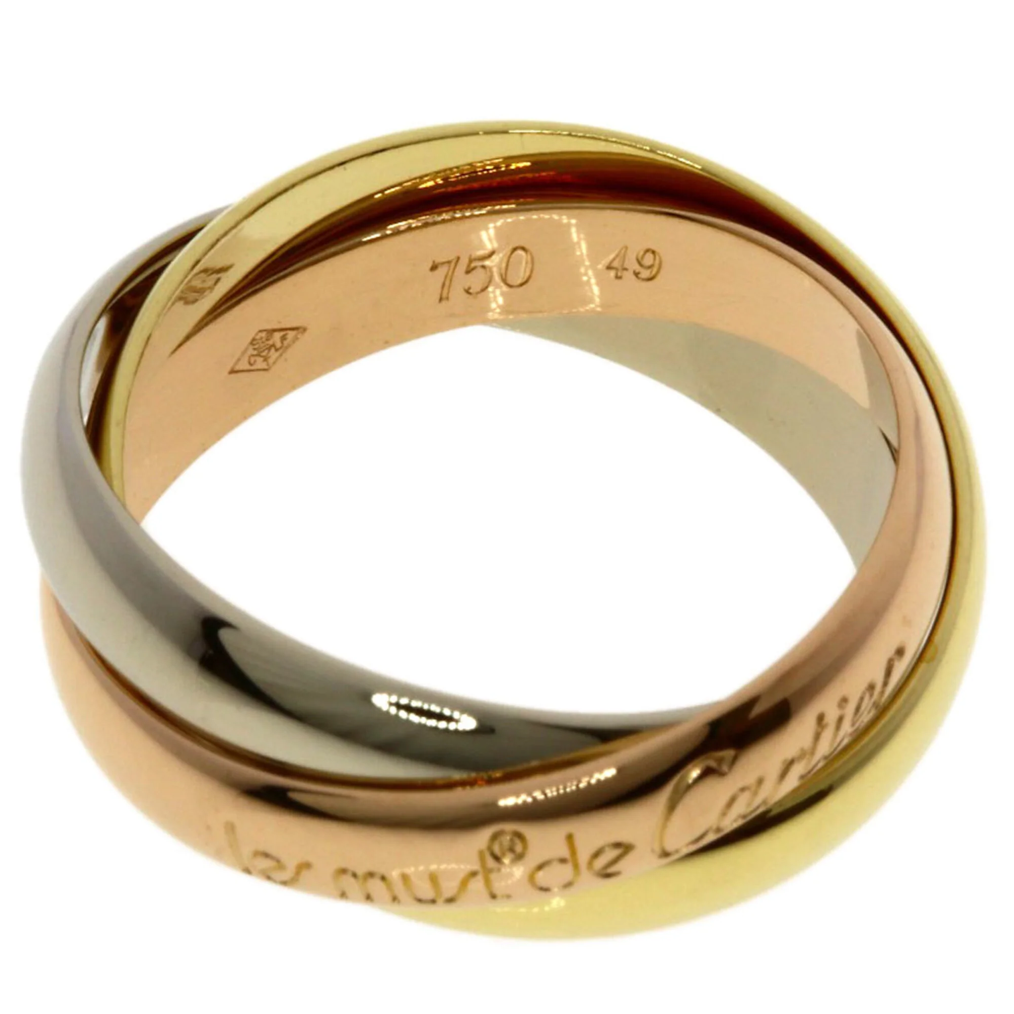 Vendome Louis Cartier Band Ring 18K Tricolor Gold - Image 3
