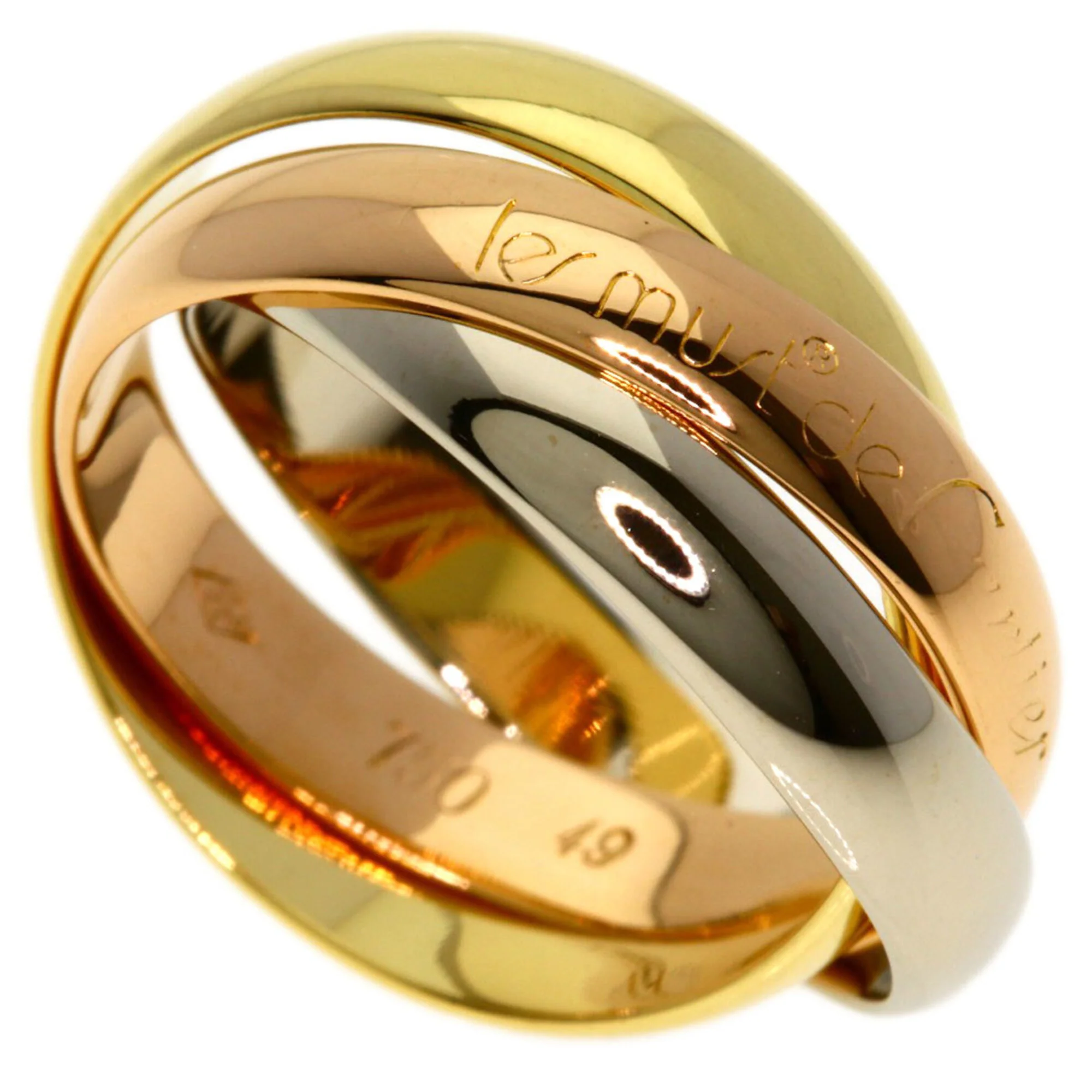 Vendome Louis Cartier Band Ring 18K Tricolor Gold