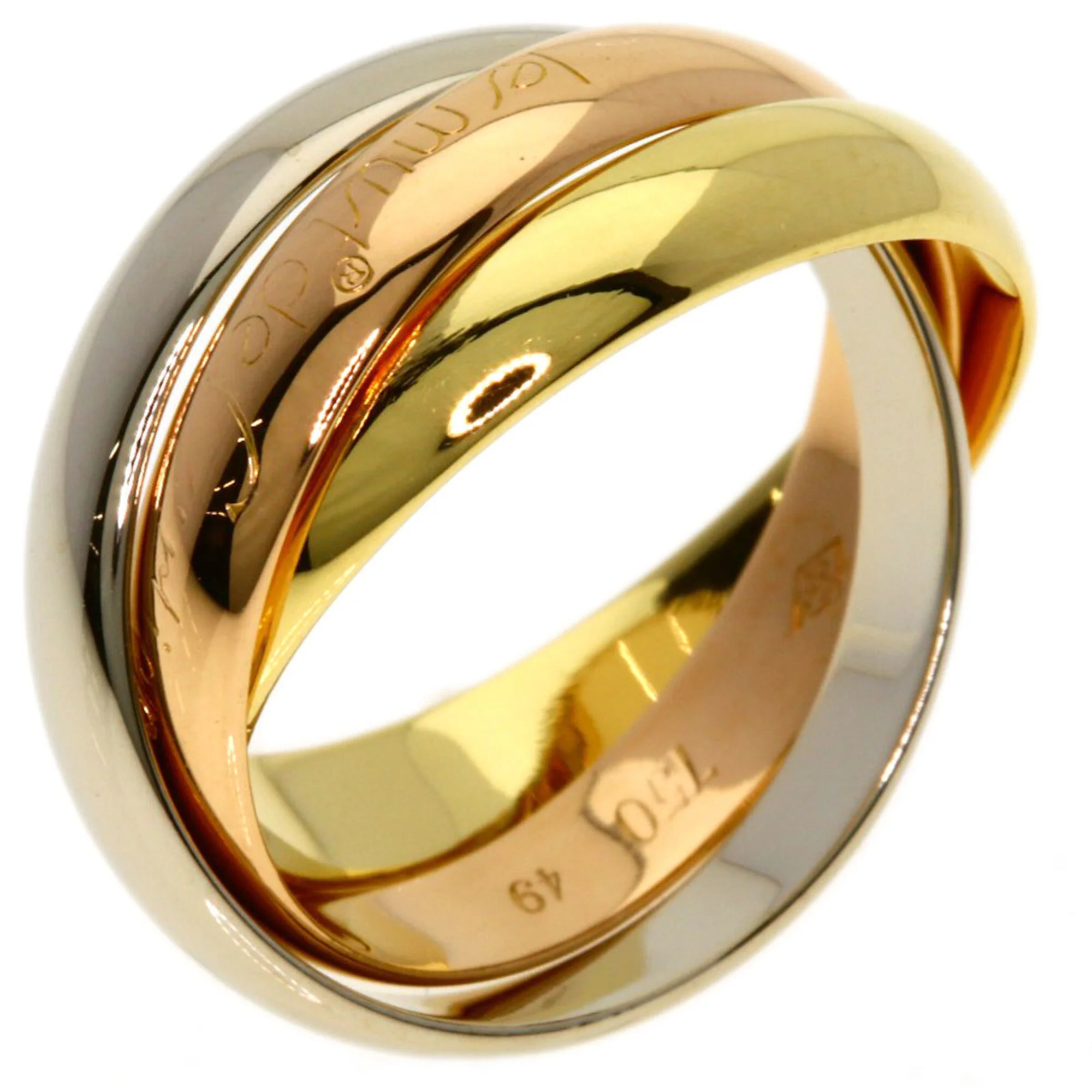 Vendome Louis Cartier Band Ring 18K Tricolor Gold - Image 2