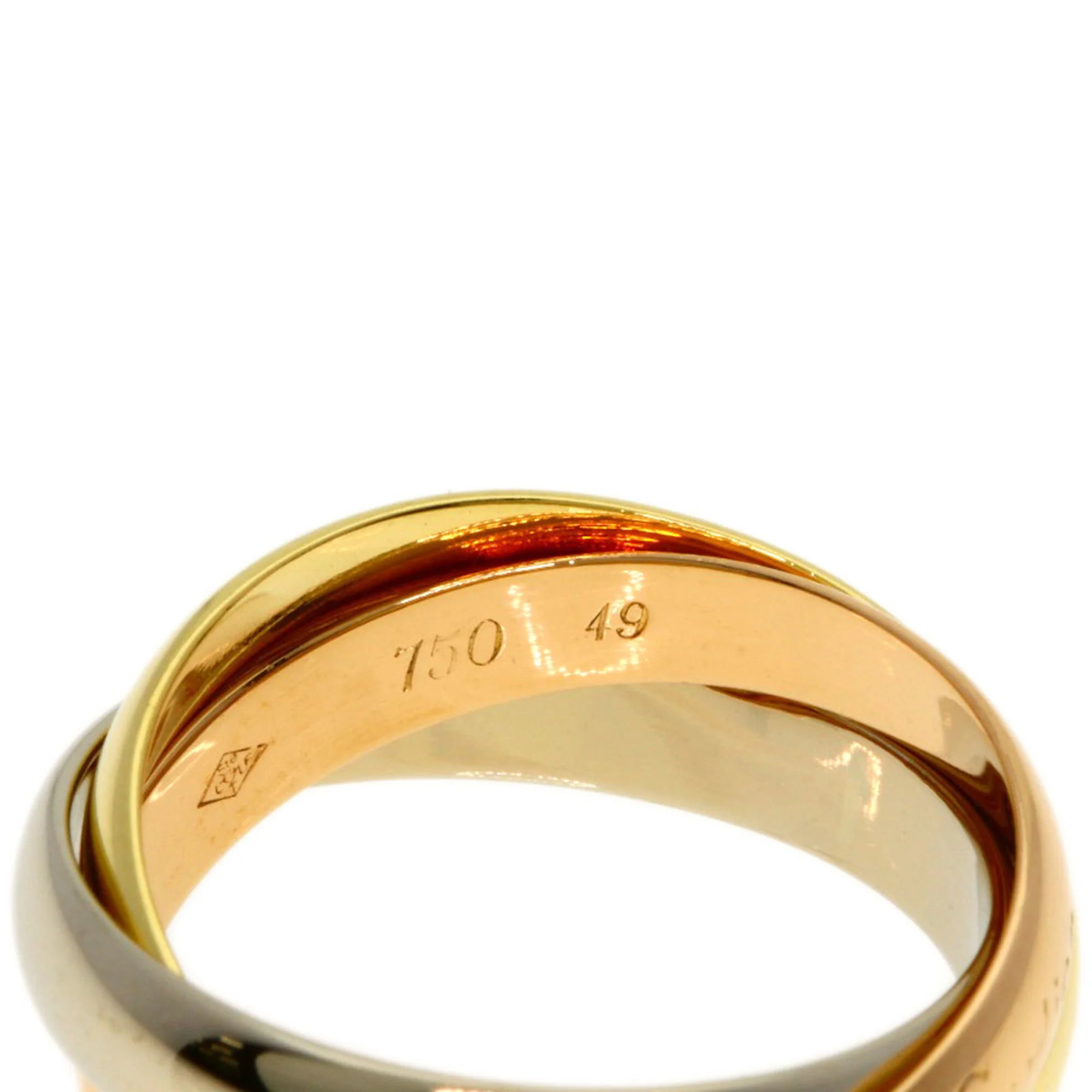 Vendome Louis Cartier Band Ring 18K Tricolor Gold - Image 4