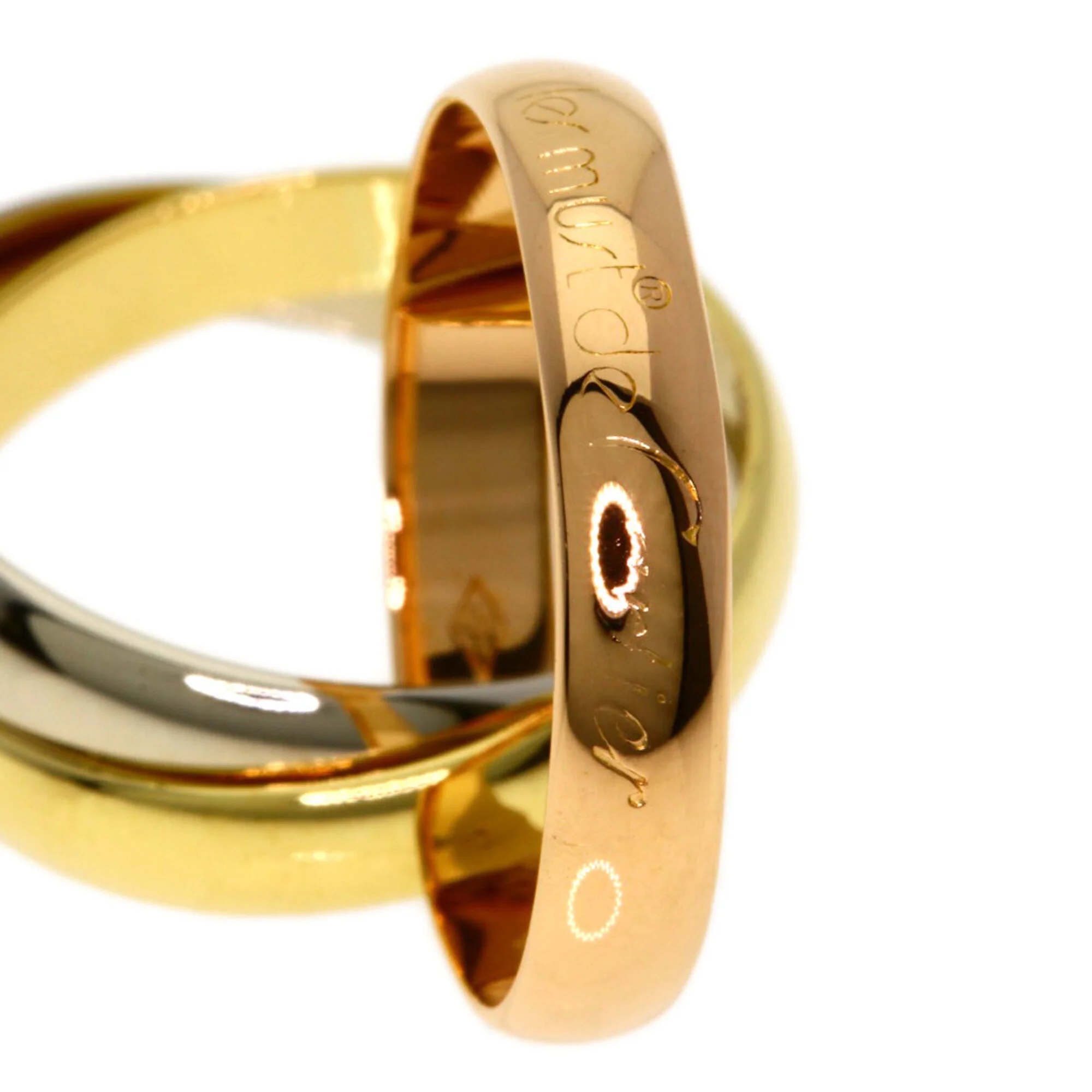 Vendome Louis Cartier Band Ring 18K Tricolor Gold - Image 6